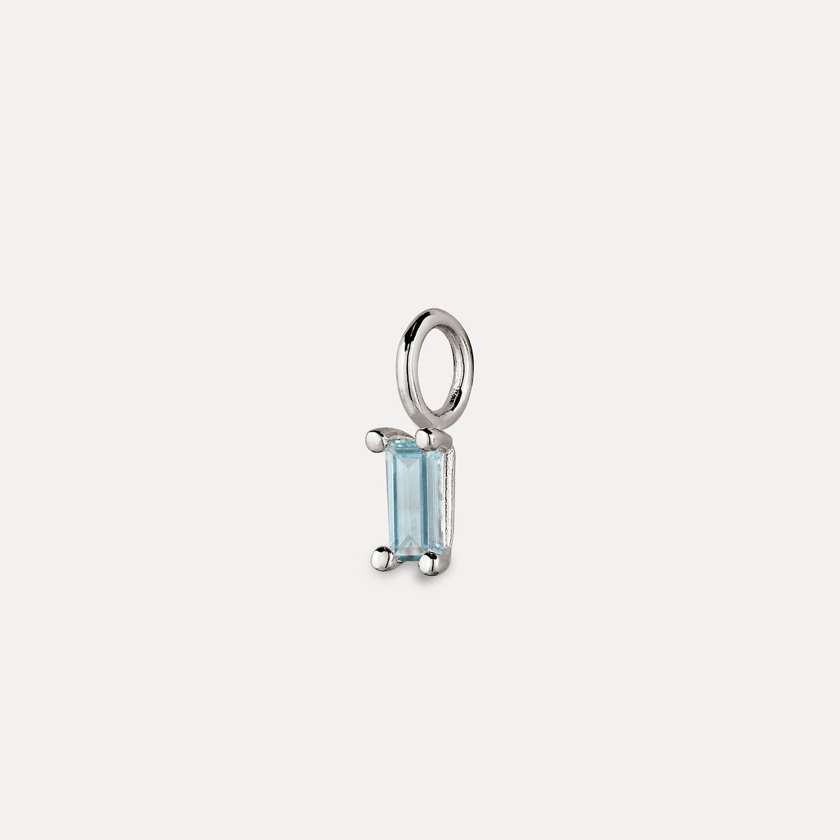 Blue Aquamarine Pendant - Baguette