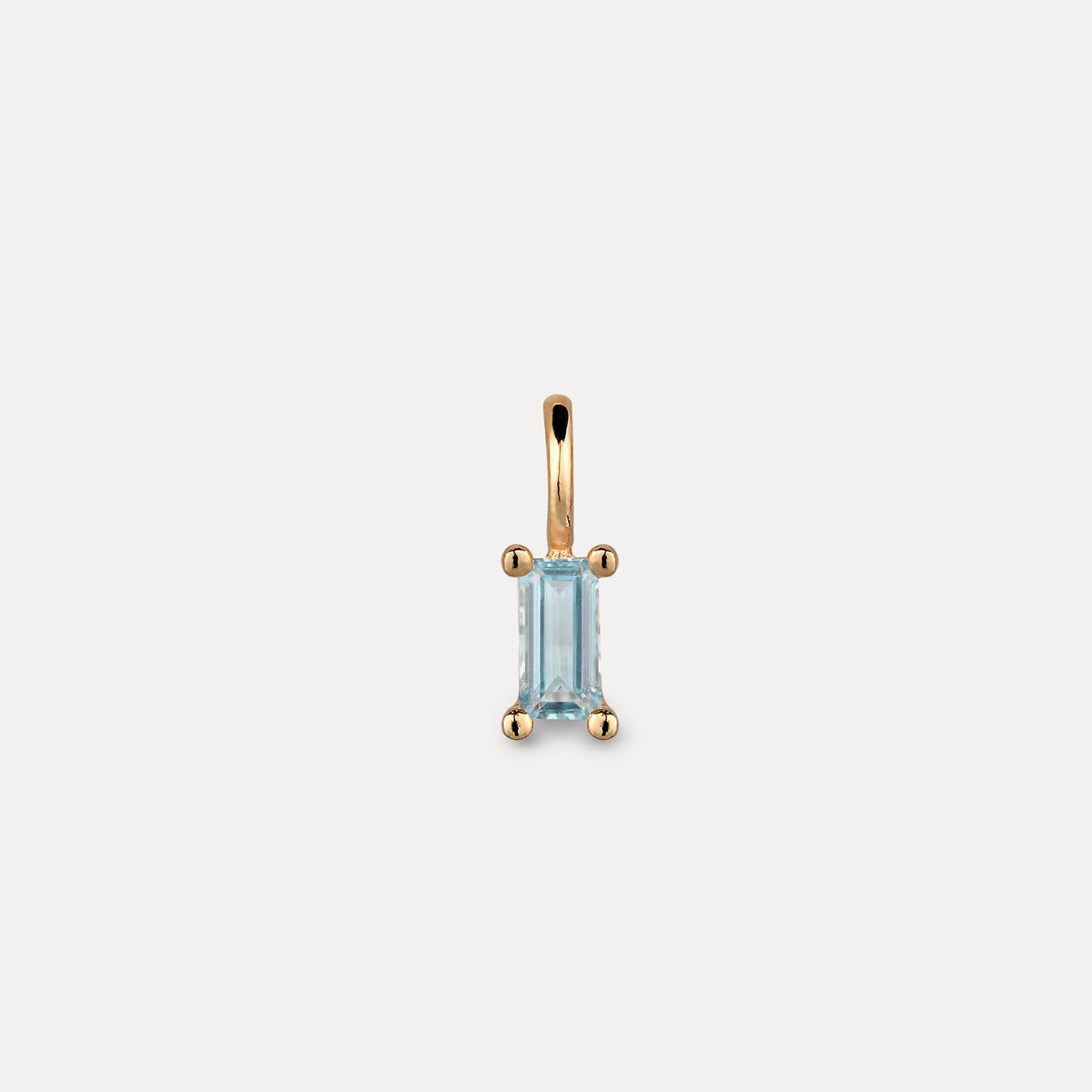 Blue Aquamarine Pendant - Baguette