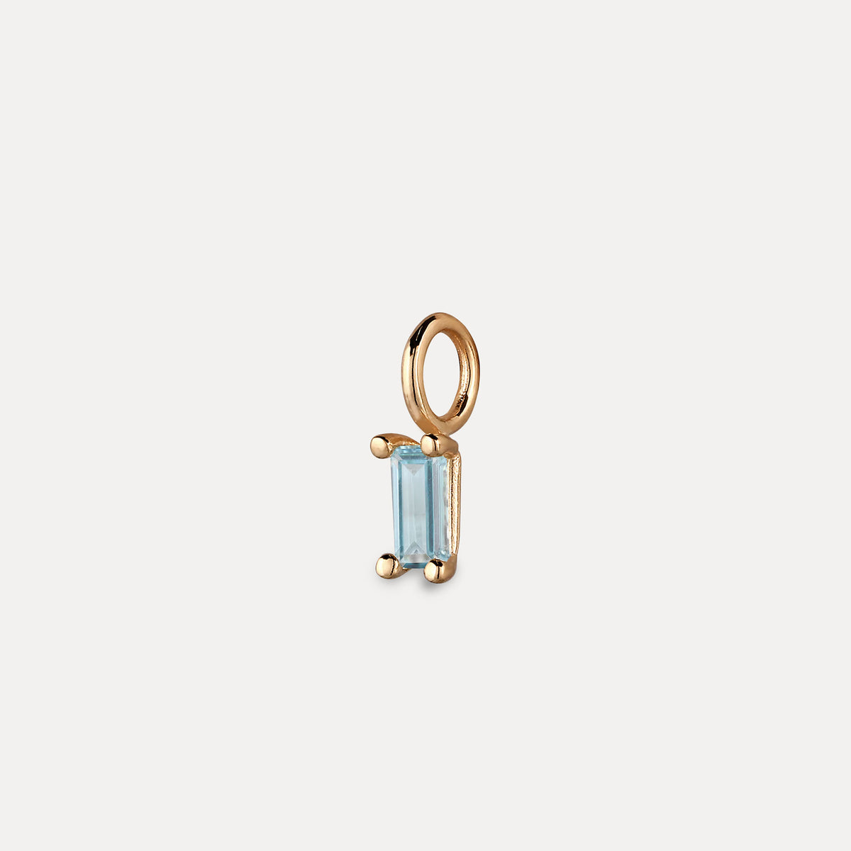 Blue Aquamarine Pendant - Baguette