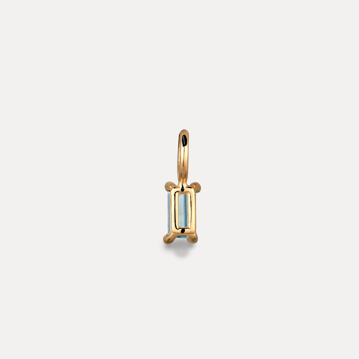 Blue Aquamarine Pendant - Baguette