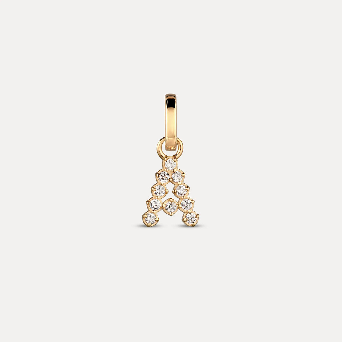 Zirconia Letter Pendant - A in 24k Gold Vermeil