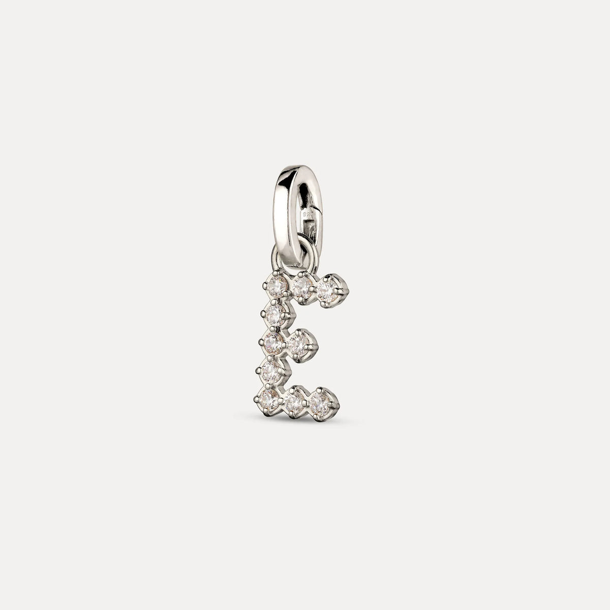 Zirconia Letter Pendant - E in 925 Silber