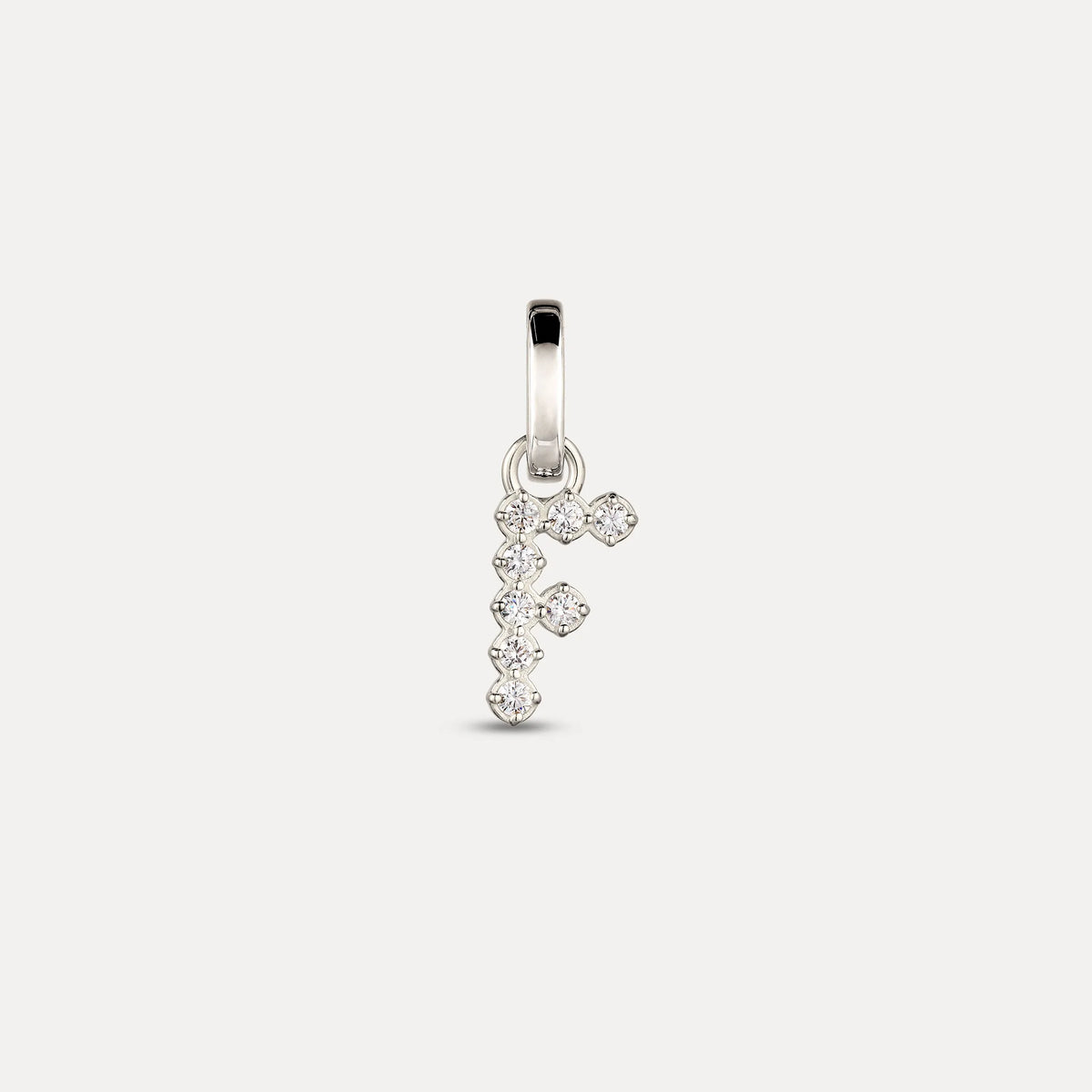 Zirconia Letter Pendant - F in 925 Silber