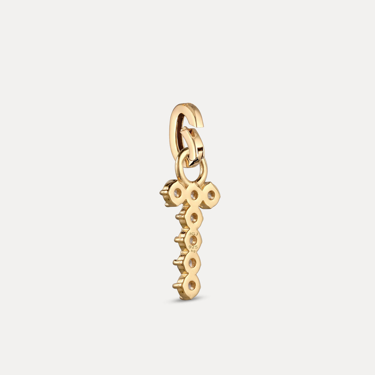 Zirconia Letter Pendant - T in 24k Gold Vermeil