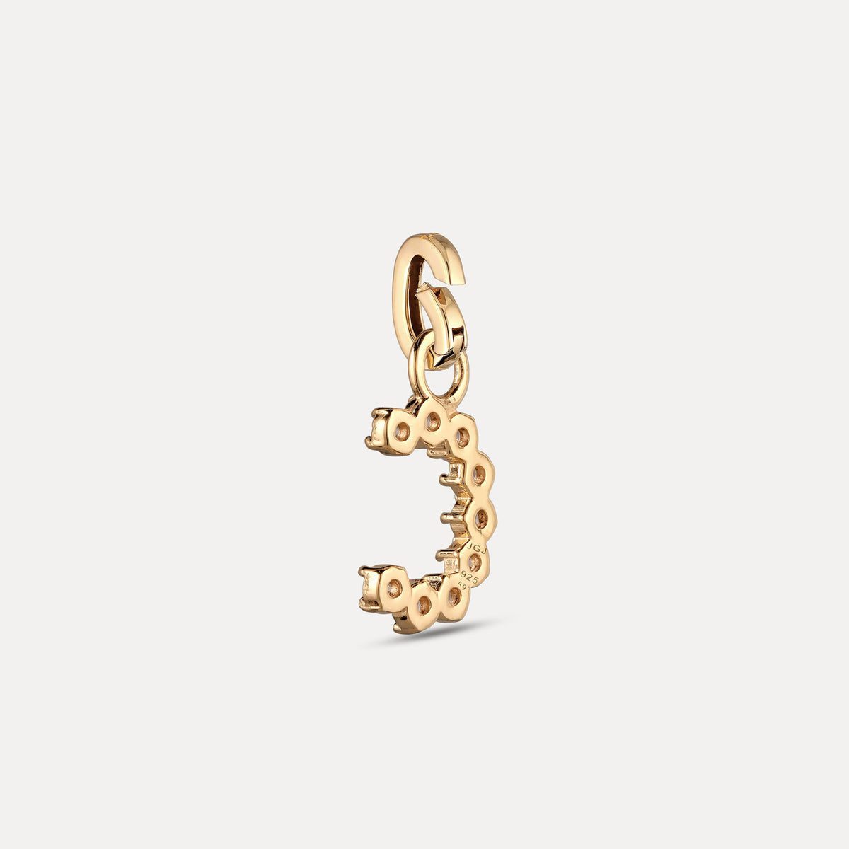 Zirconia Letter Pendant - C in 24k Gold Vermeil