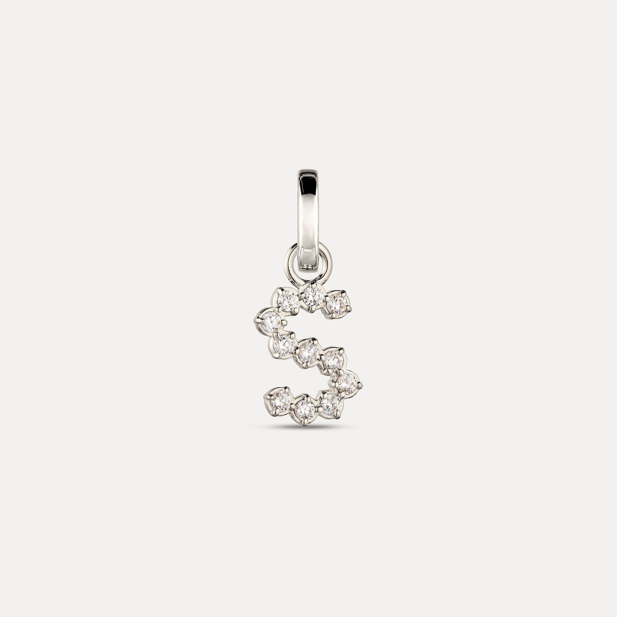 Zirconia Letter Pendant - S in 925 Silber