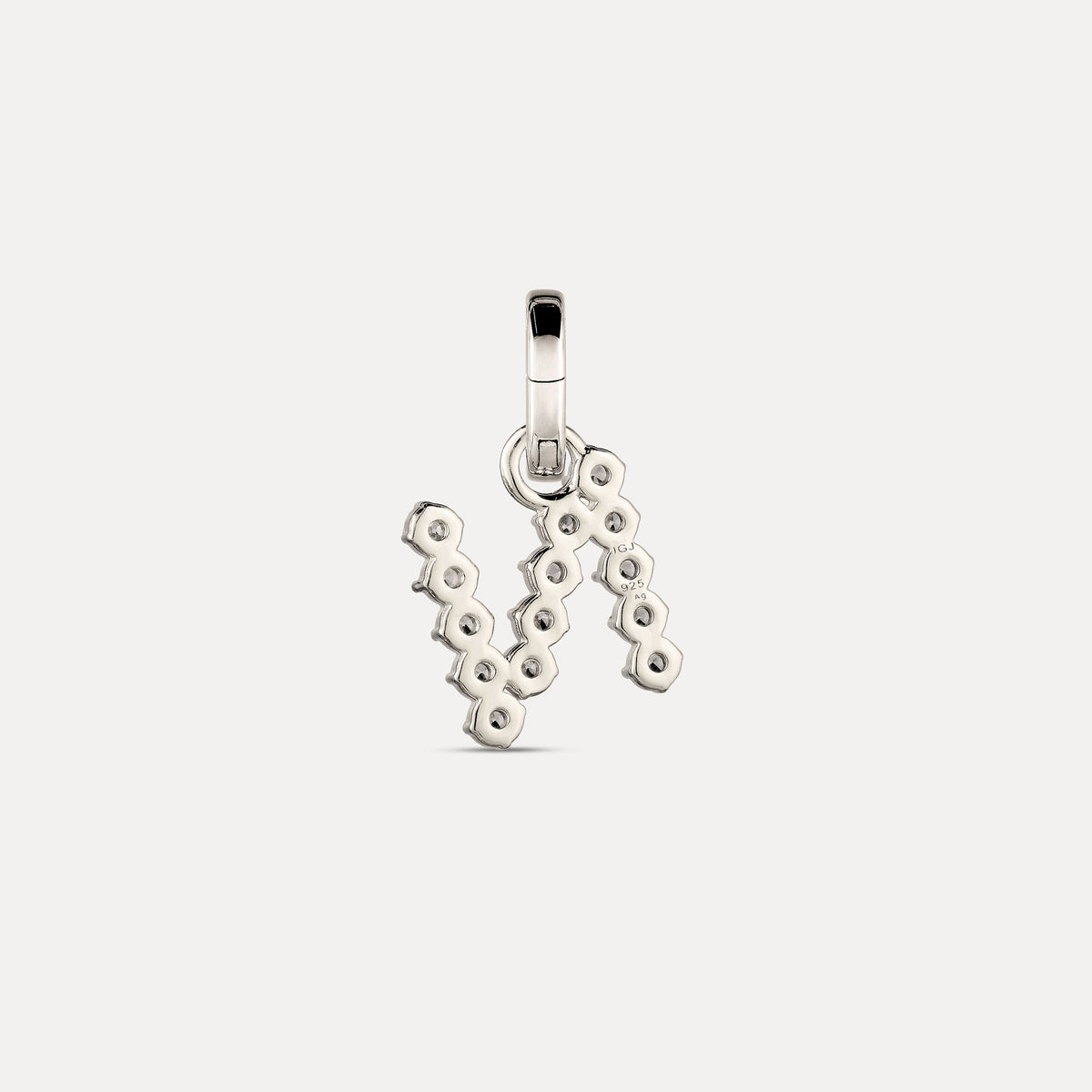 Zirconia Letter Pendant - N in 925 Silber