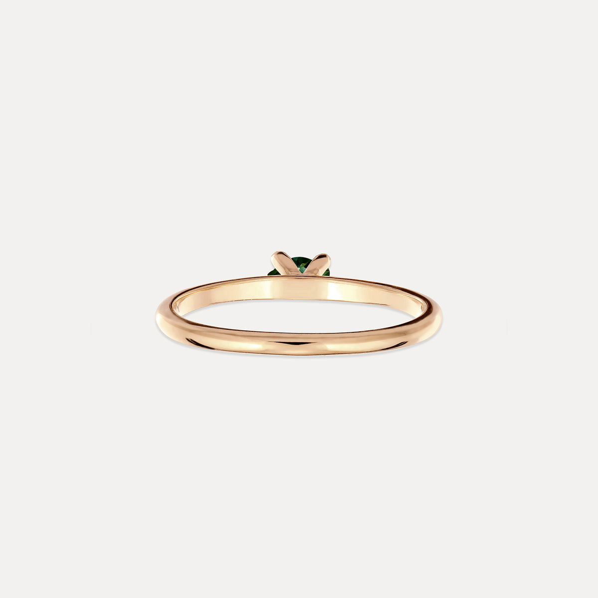 Grüner Turmalin Solitär Ring - Rund | 585 Gold