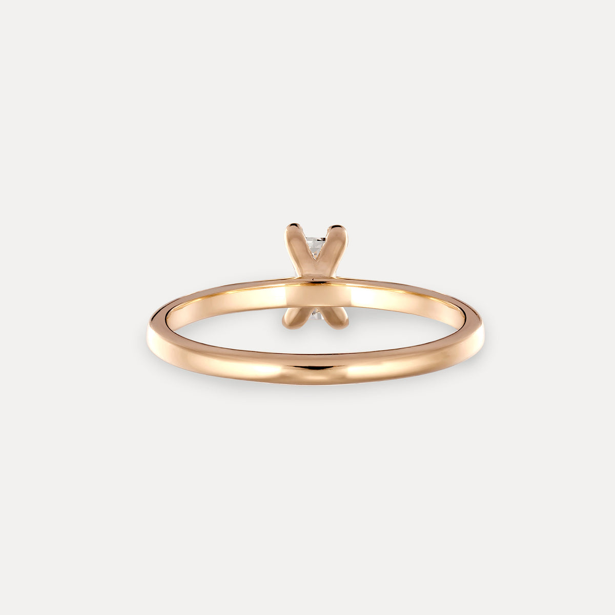 Weißer Beryll Solitär Ring - Baguette | 585 Gold