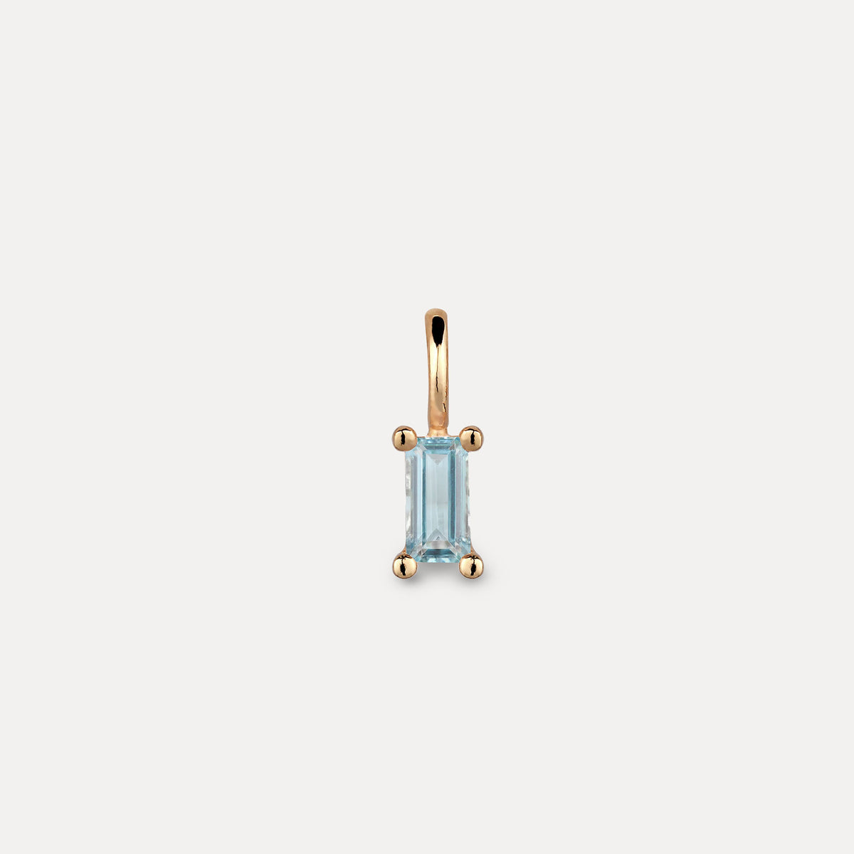 Blue Aquamarine Pendant - Baguette | 585 Gold