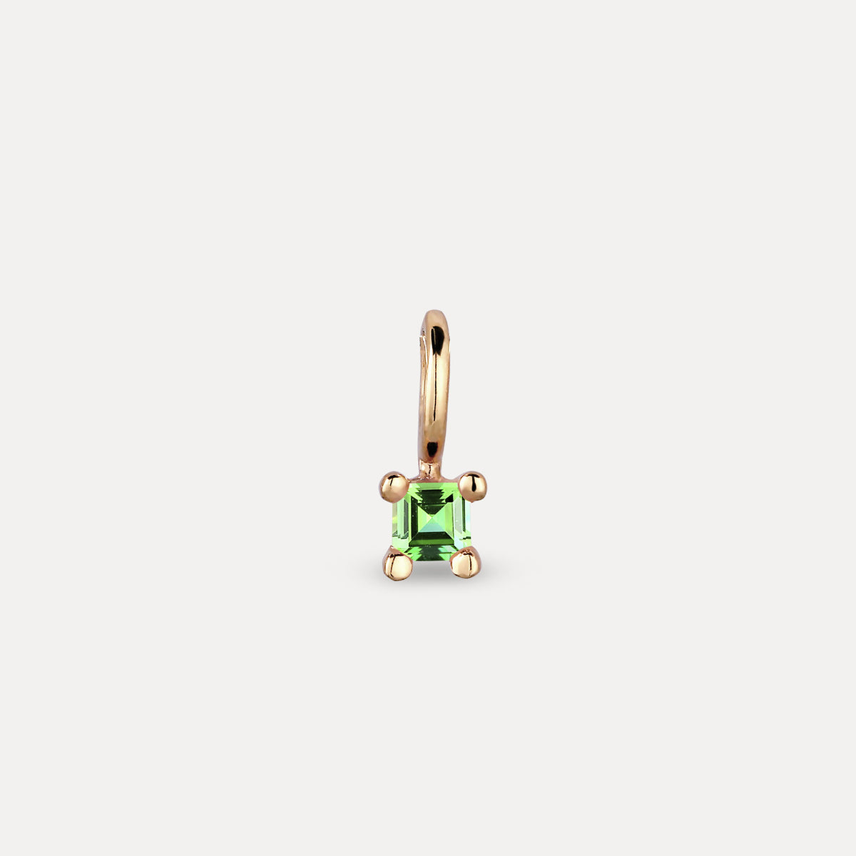 Grüner Tsavorit Solitär Anhänger - Square | 585 Gold