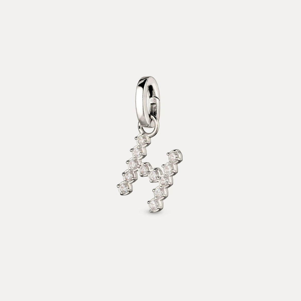 Zirconia Letter Pendant - H in 925 Silber