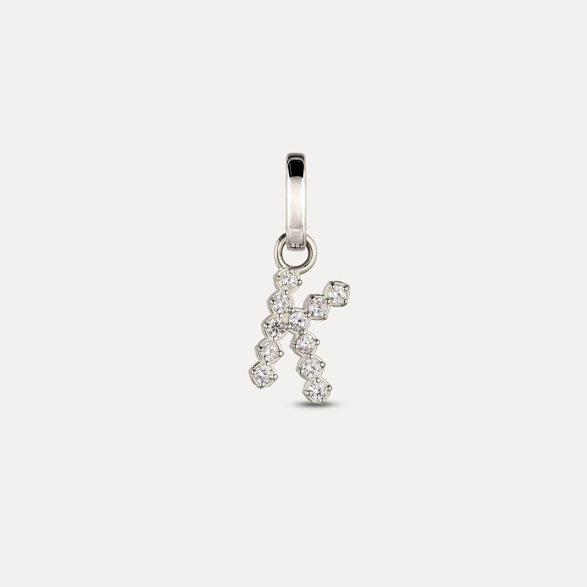Zirconia Letter Pendant - K in 925 Silber