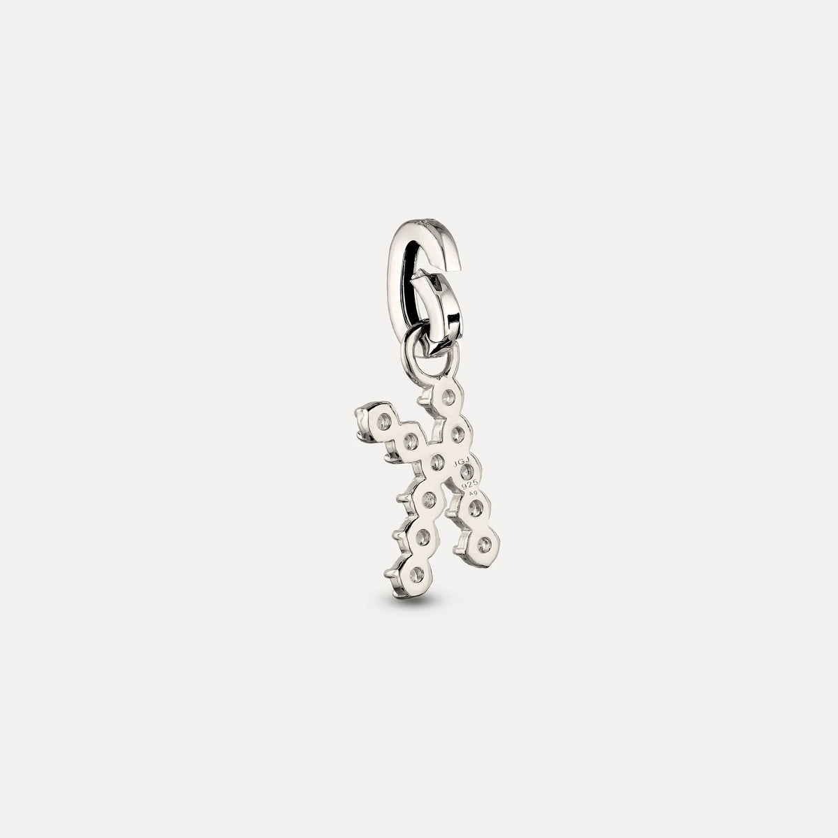 Zirconia Letter Pendant - K in 925 Silber