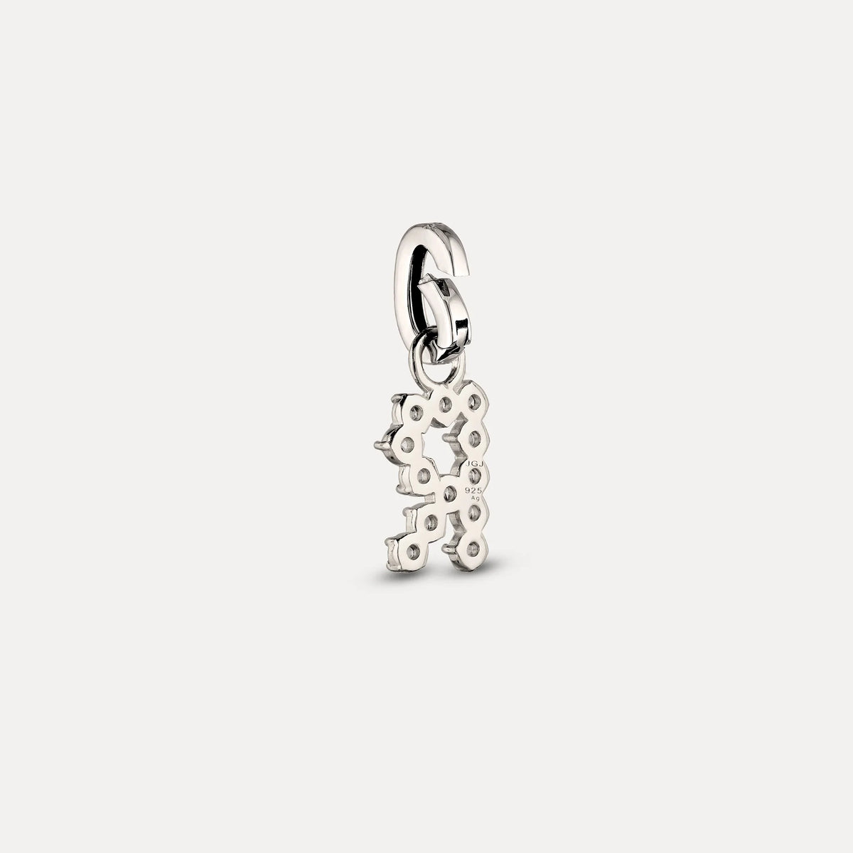 Zirconia Letter Pendant - R in 925 Silber
