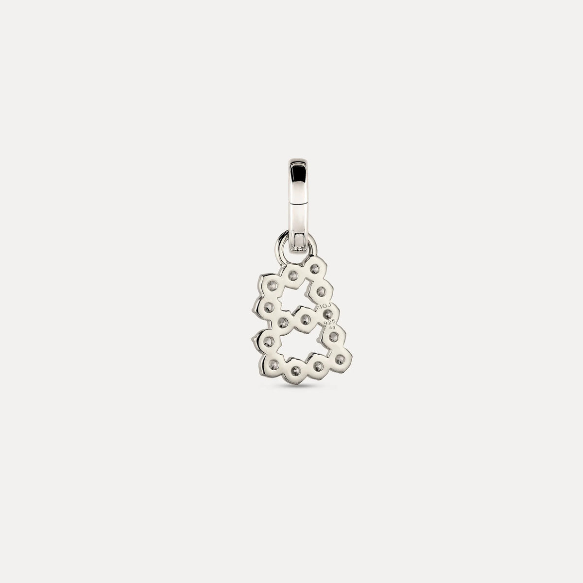 Zirconia Letter Pendant - B in 925 Silber