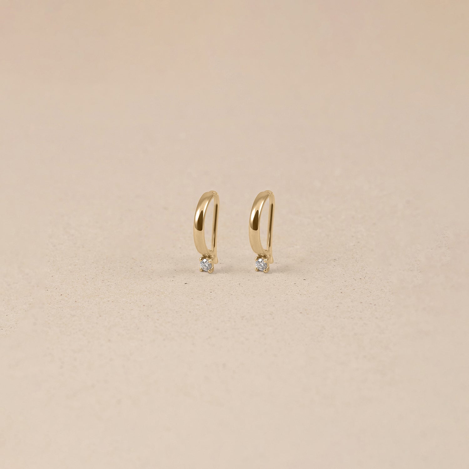 Diamond Arch Dangle Earrings | 14k Gold