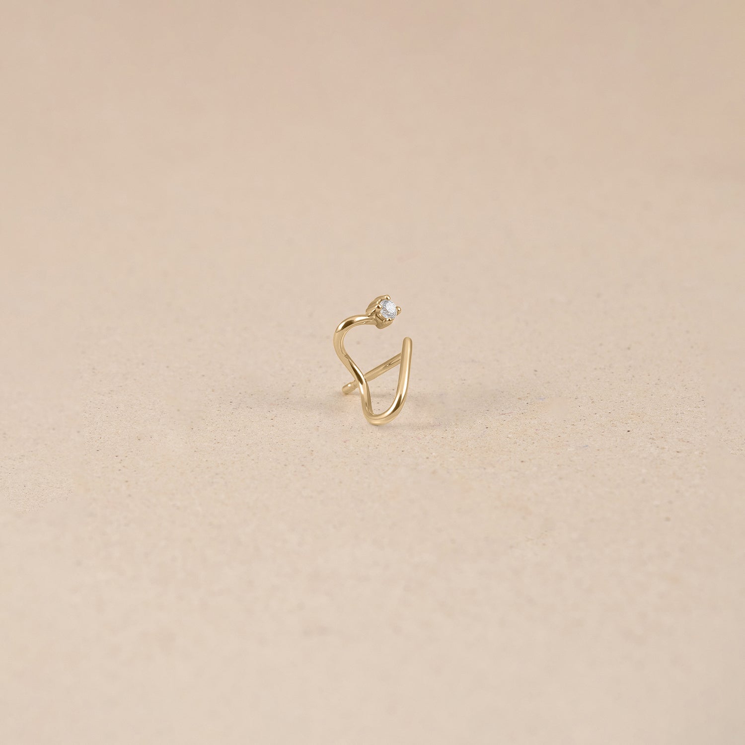 Diamond Double Huggies - Single | 14k Gold