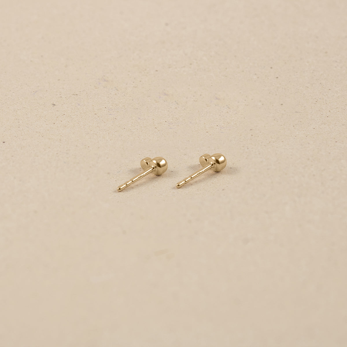 Aquamarine Two Dots Stud Earrings | 14k Gold