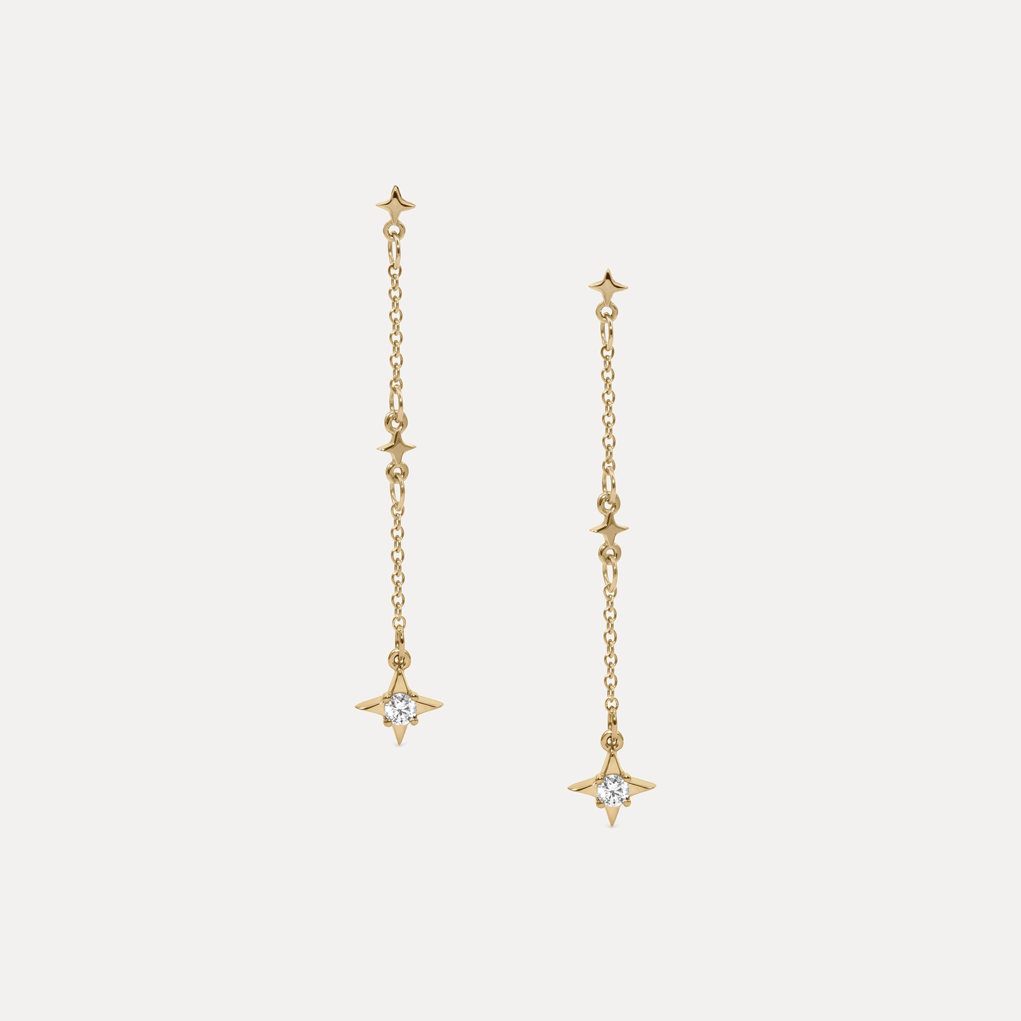 Diamond Stella Star Earrings | 14k Gold