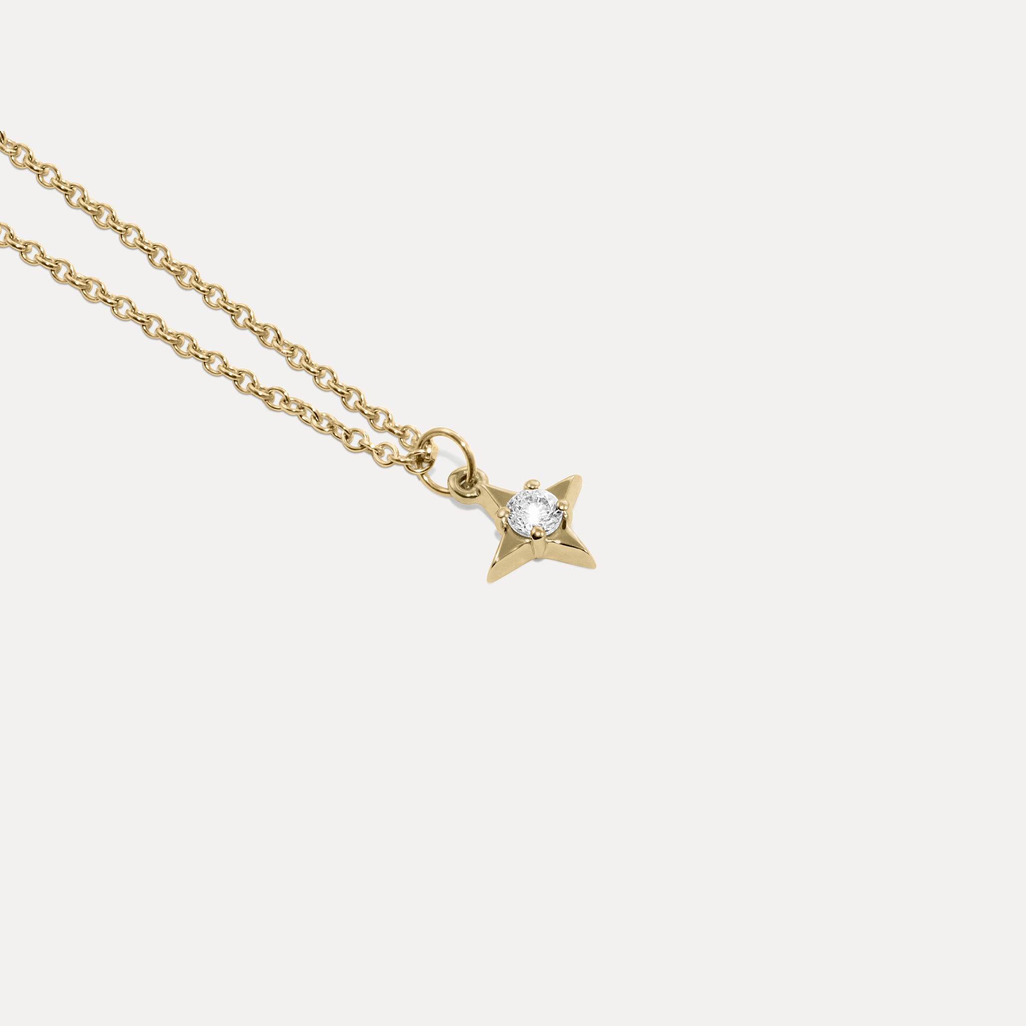 Diamond Stella Star Necklace | 14k Gold