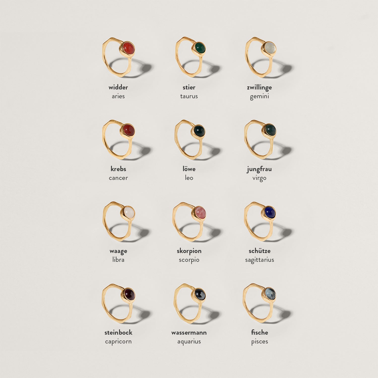 Zodiac Birthstone Ring | 14k Gold
