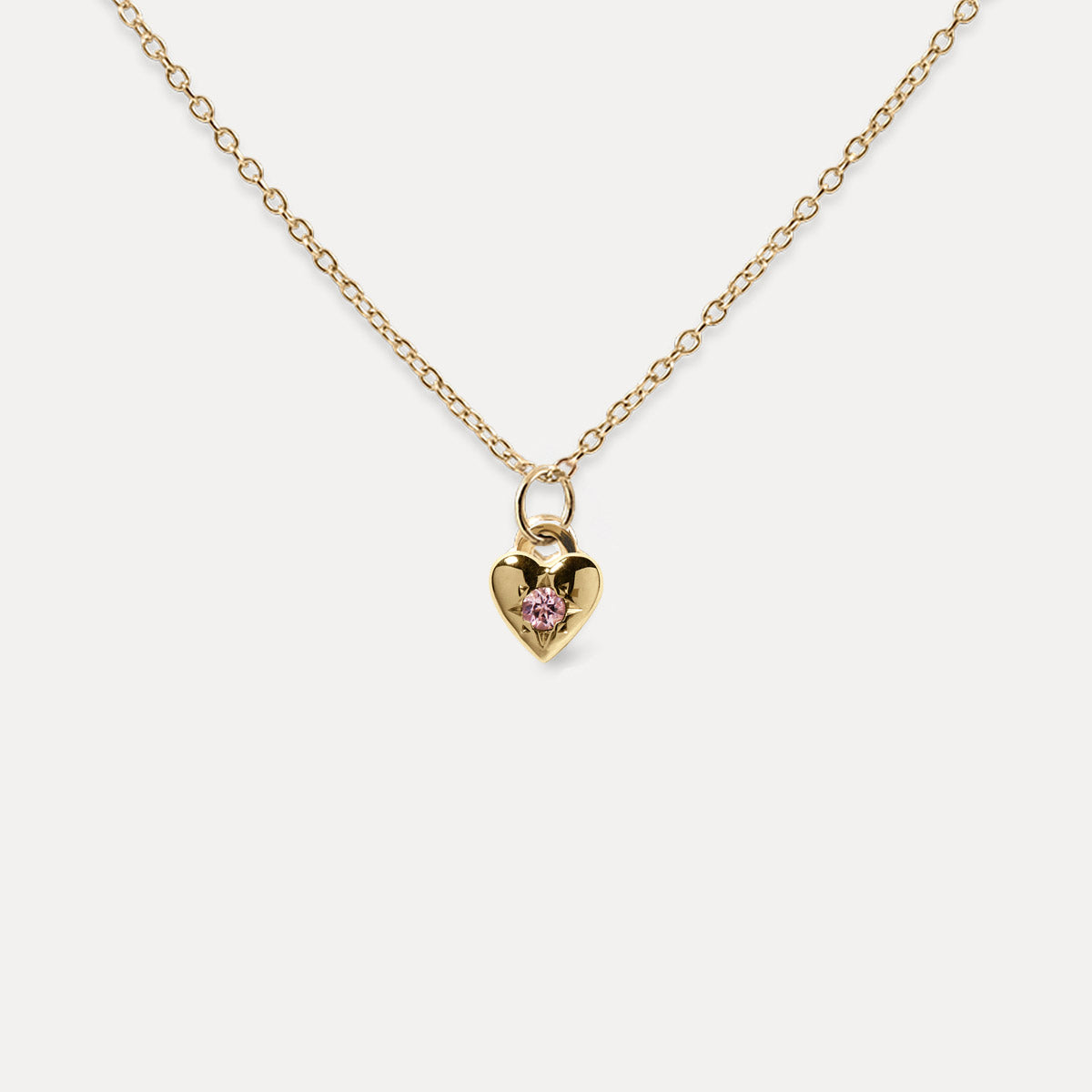Pink Turmaline Heart Necklace | 14k Gold