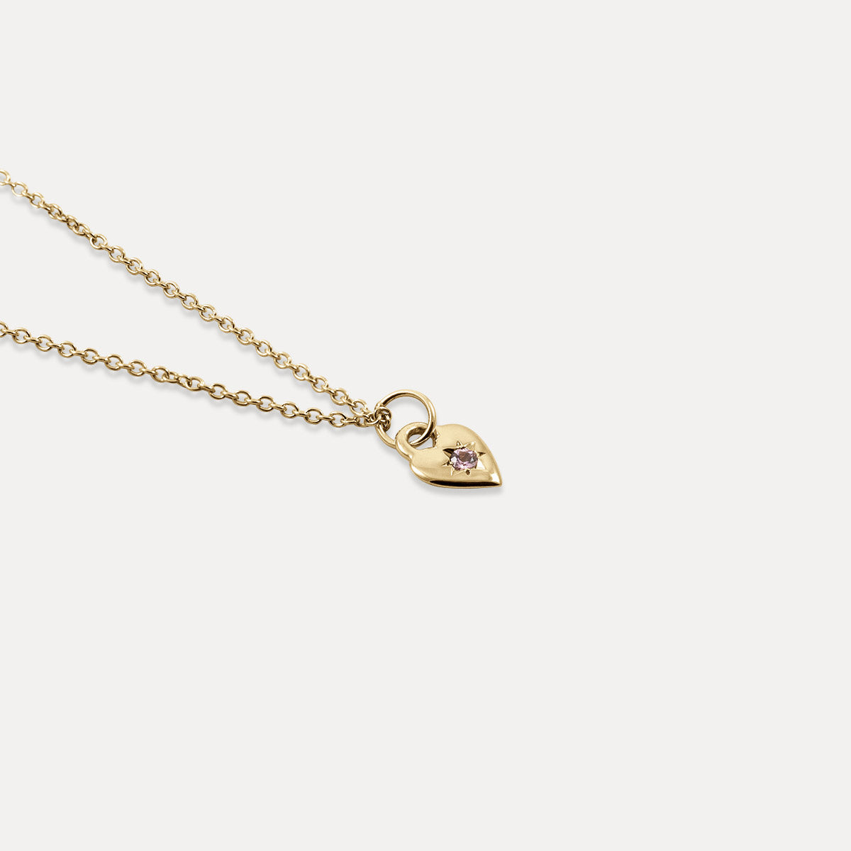 Pink Turmaline Heart Necklace | 14k Gold