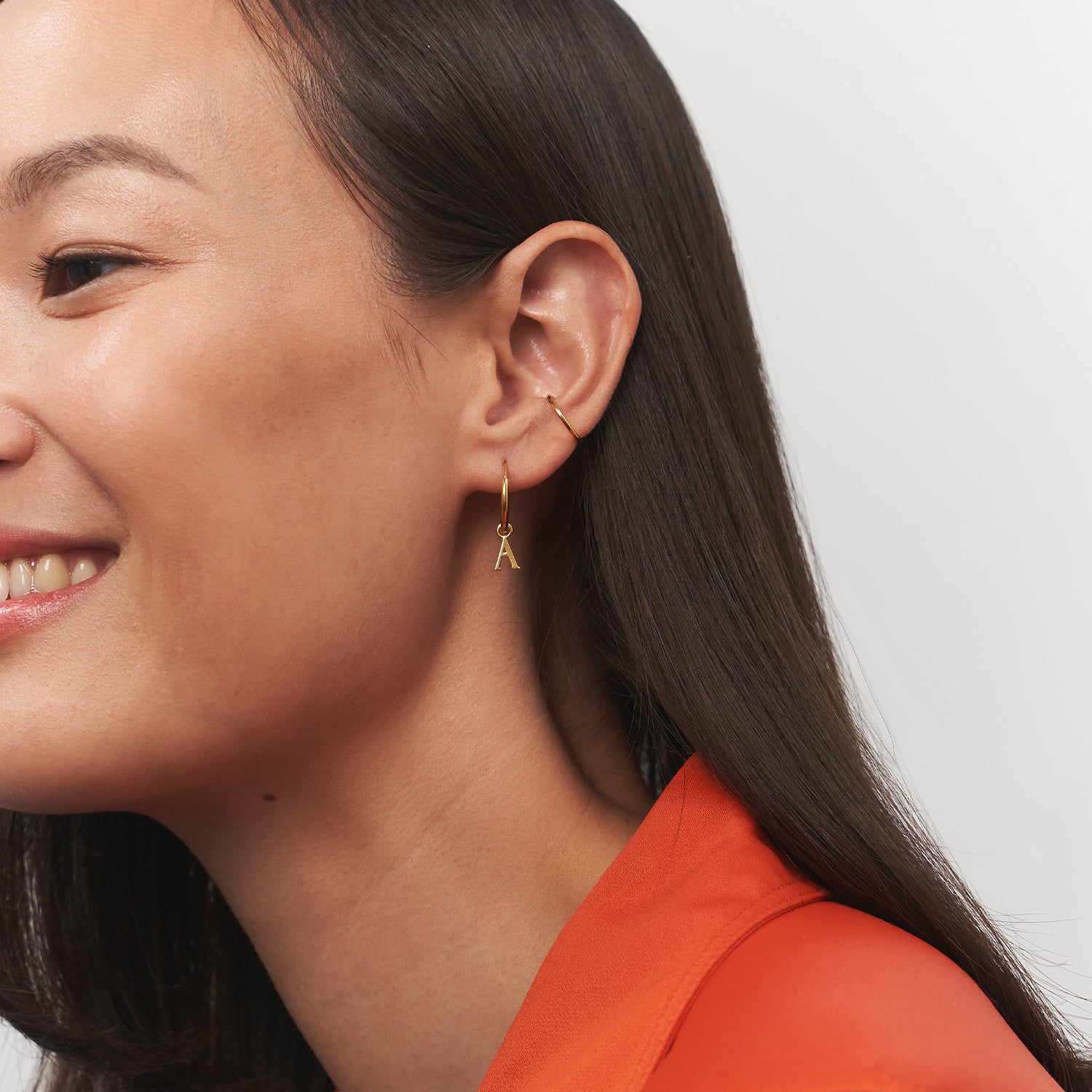 Mini Initial Hoop Earrings Small