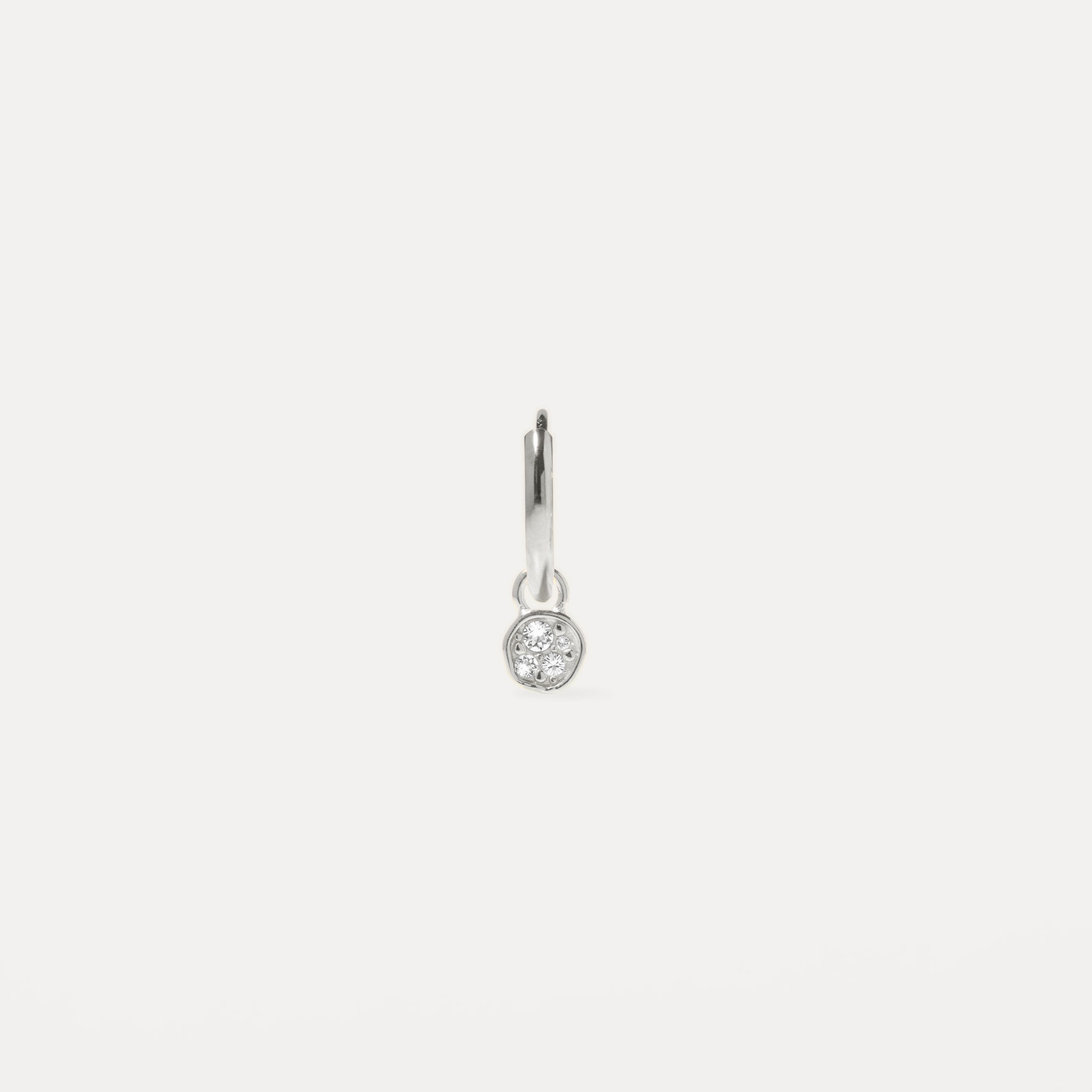 White Crystals Belong Pavé Hoop Earrings