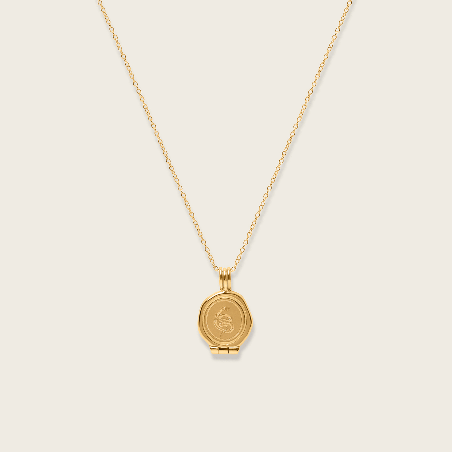 Floral Seal Locket Necklace