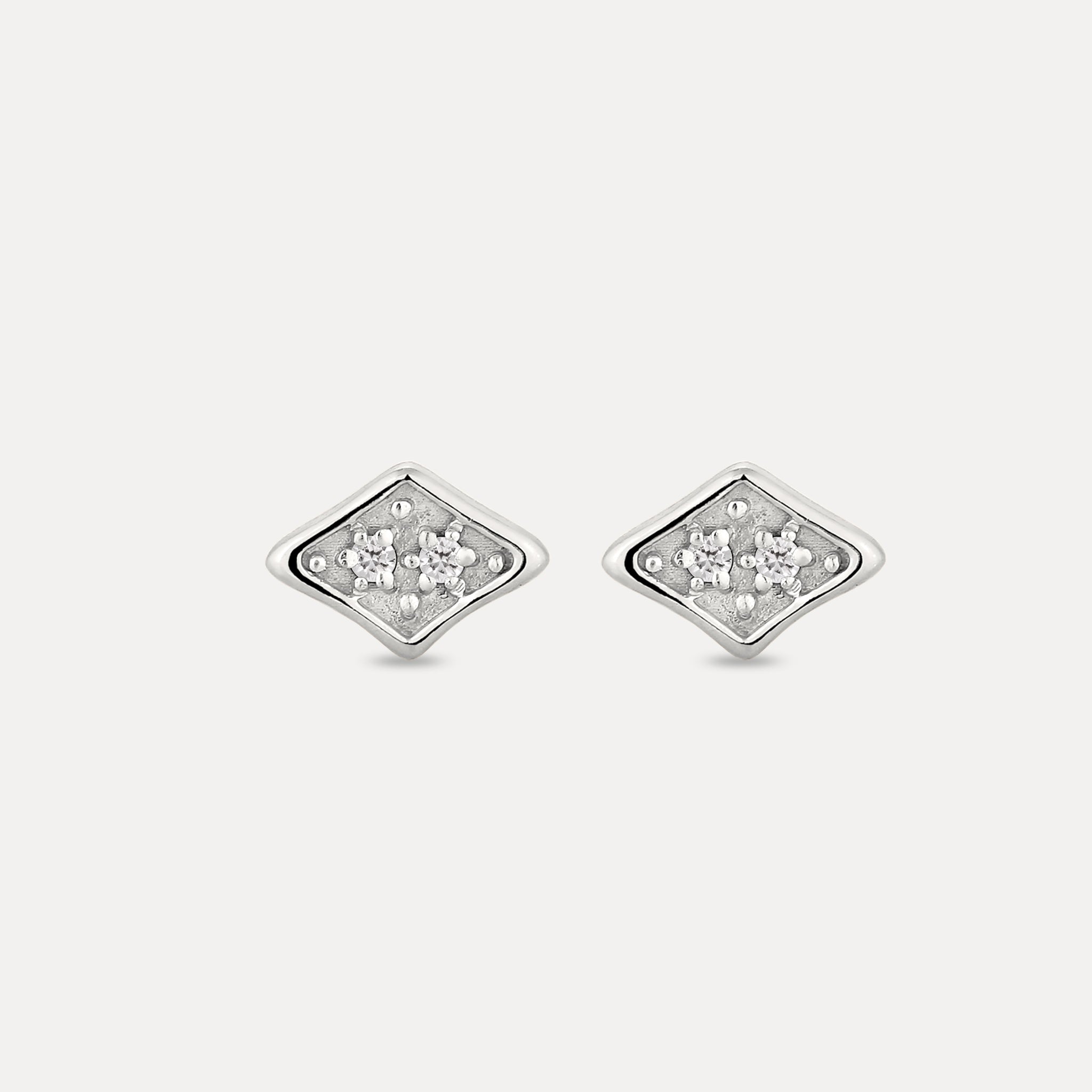 White Sapphire Supernova Pavé Stud Earrings