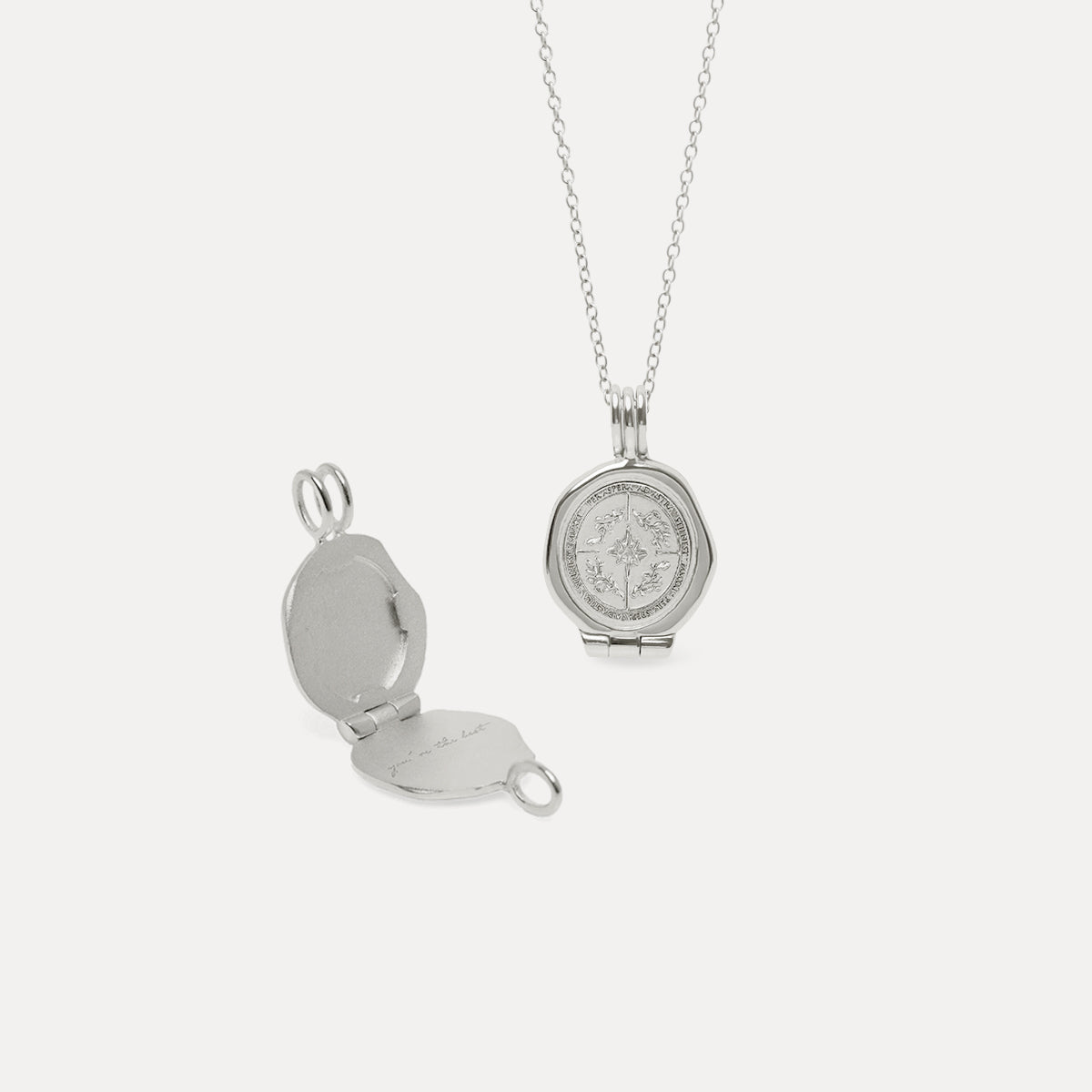 Floral Seal Locket Necklace