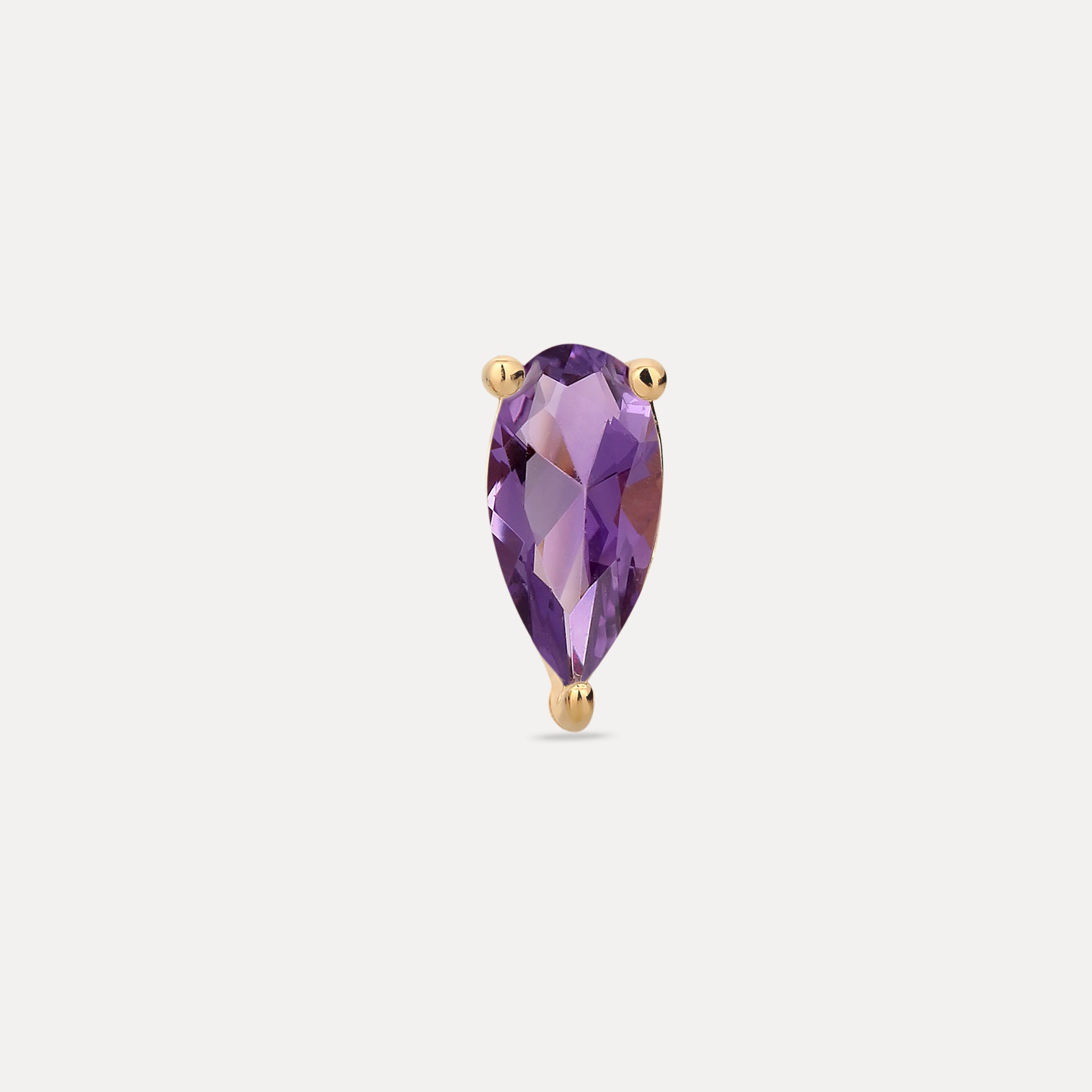 Amethyst Balance Dop Stud Earring - Single | 14K Gold