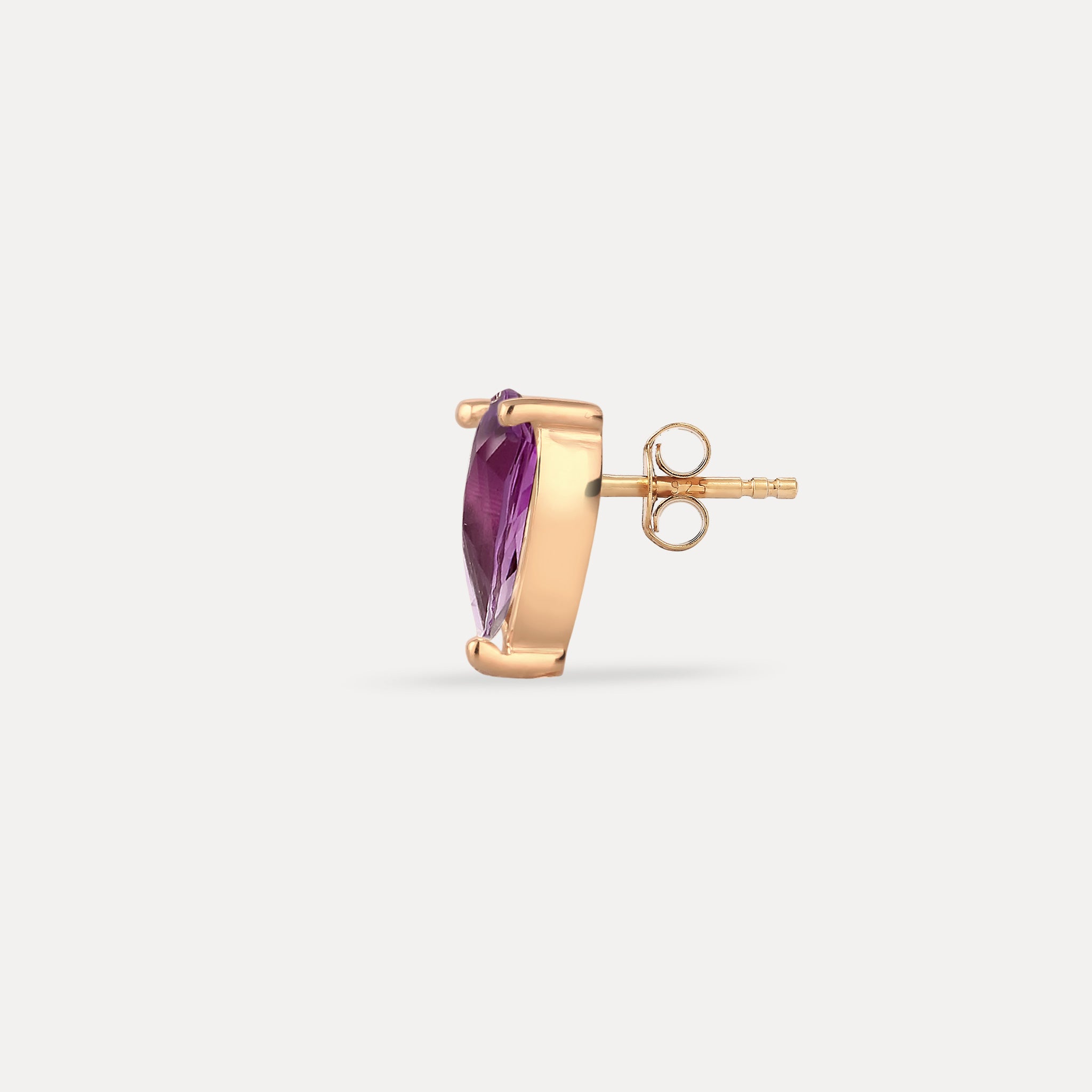 Amethyst Balance Dop Stud Earring - Single | 14K Gold