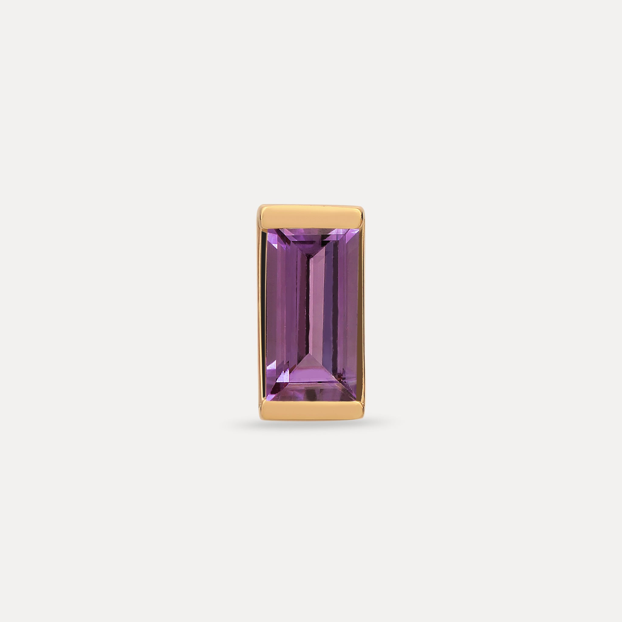 Amethyst Balance Baguette Stud Earring - Single