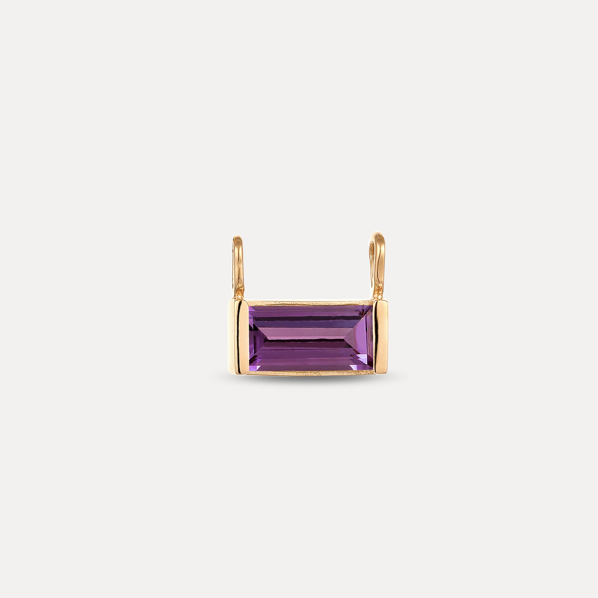Amethyst Balance Baguette Pendant | 14K Gold