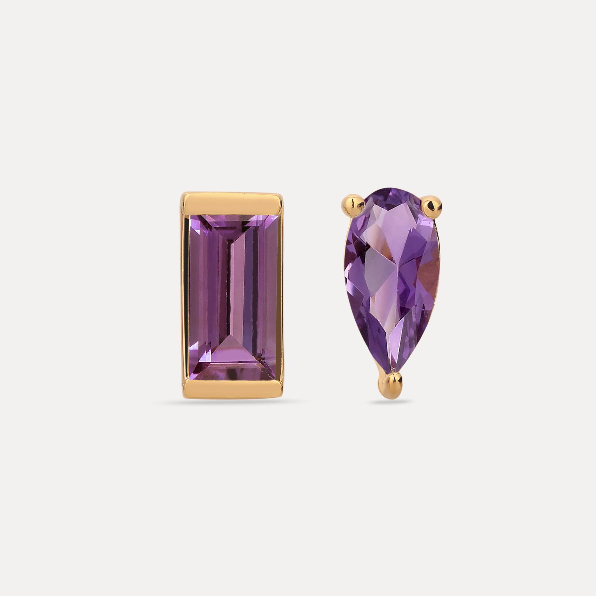 Amethyst Balance Stud Earrings