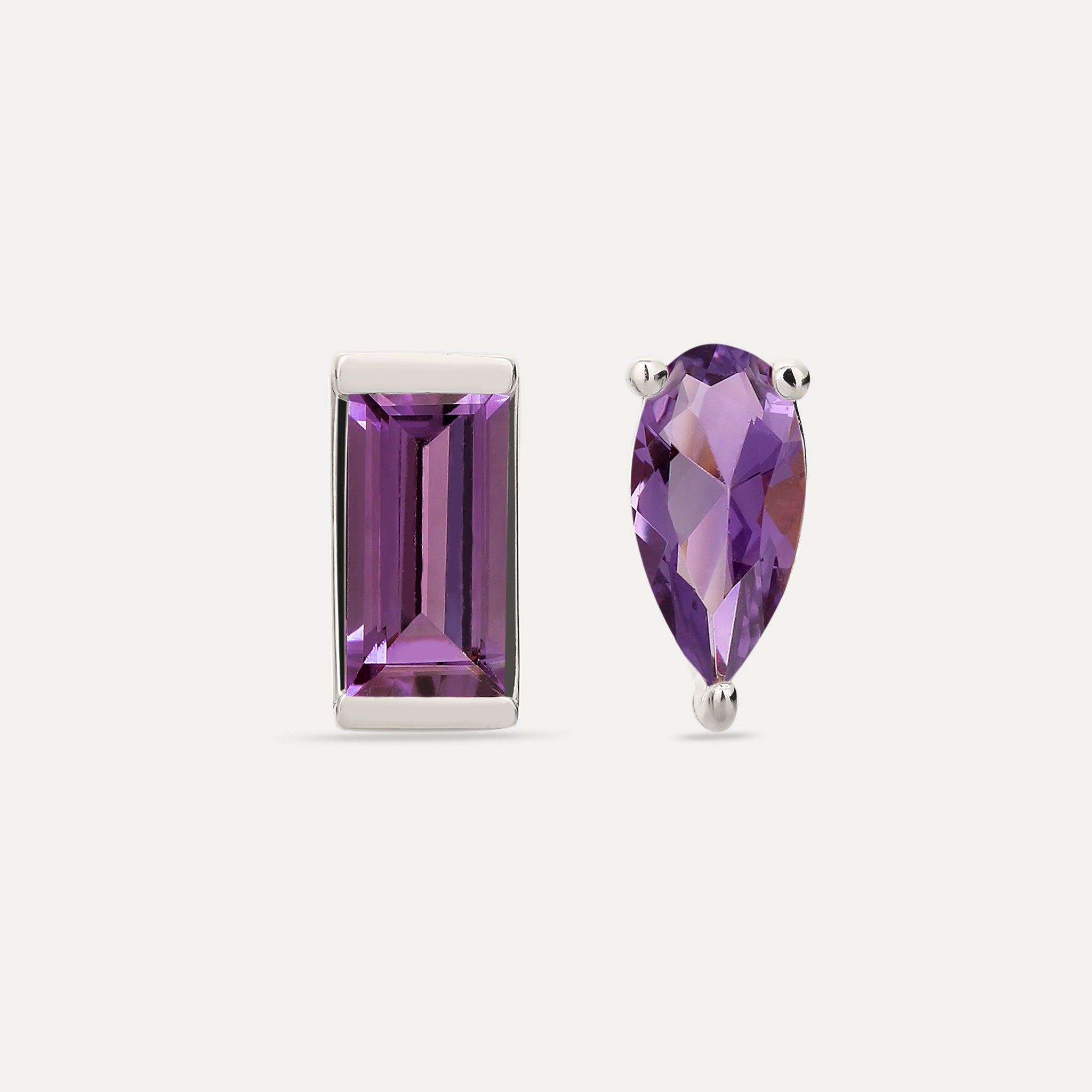 Amethyst Balance Stud Earrings