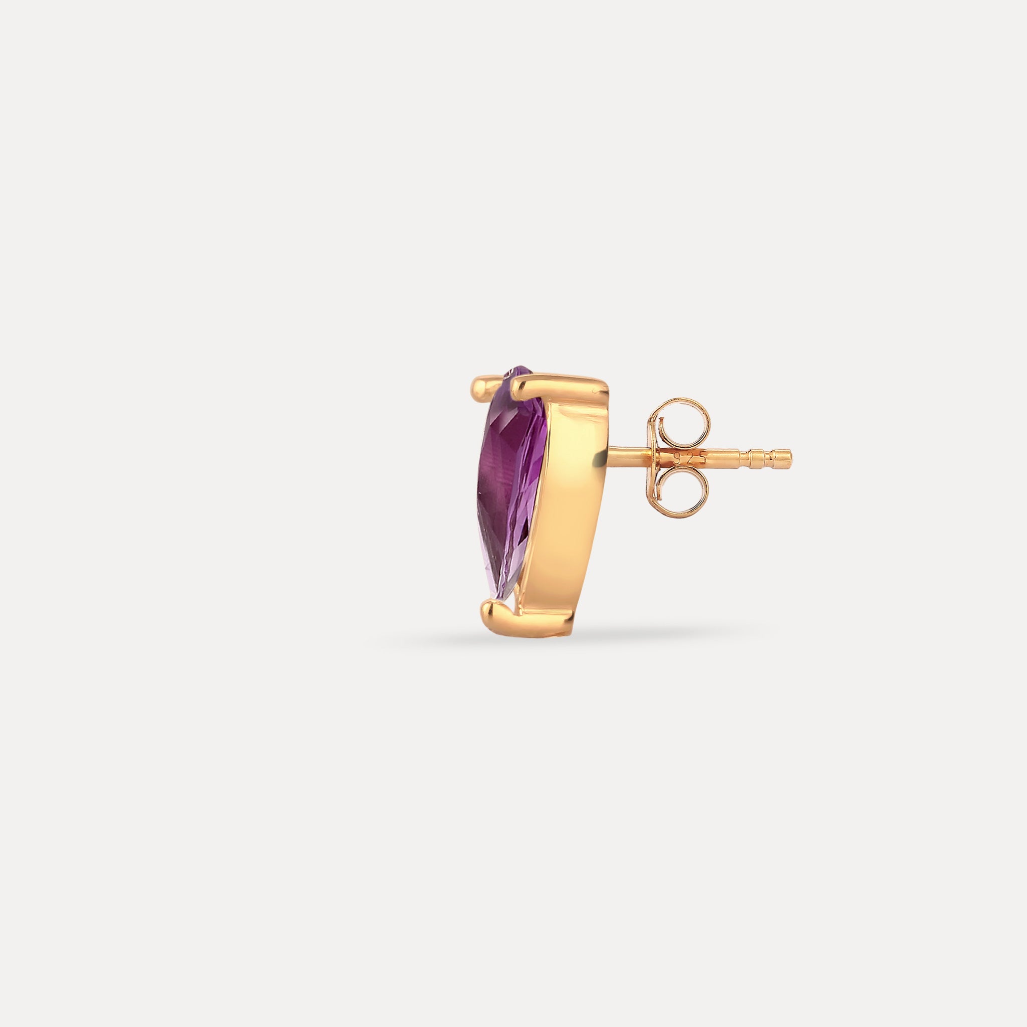Amethyst Balance Drop Stud Earring - Single