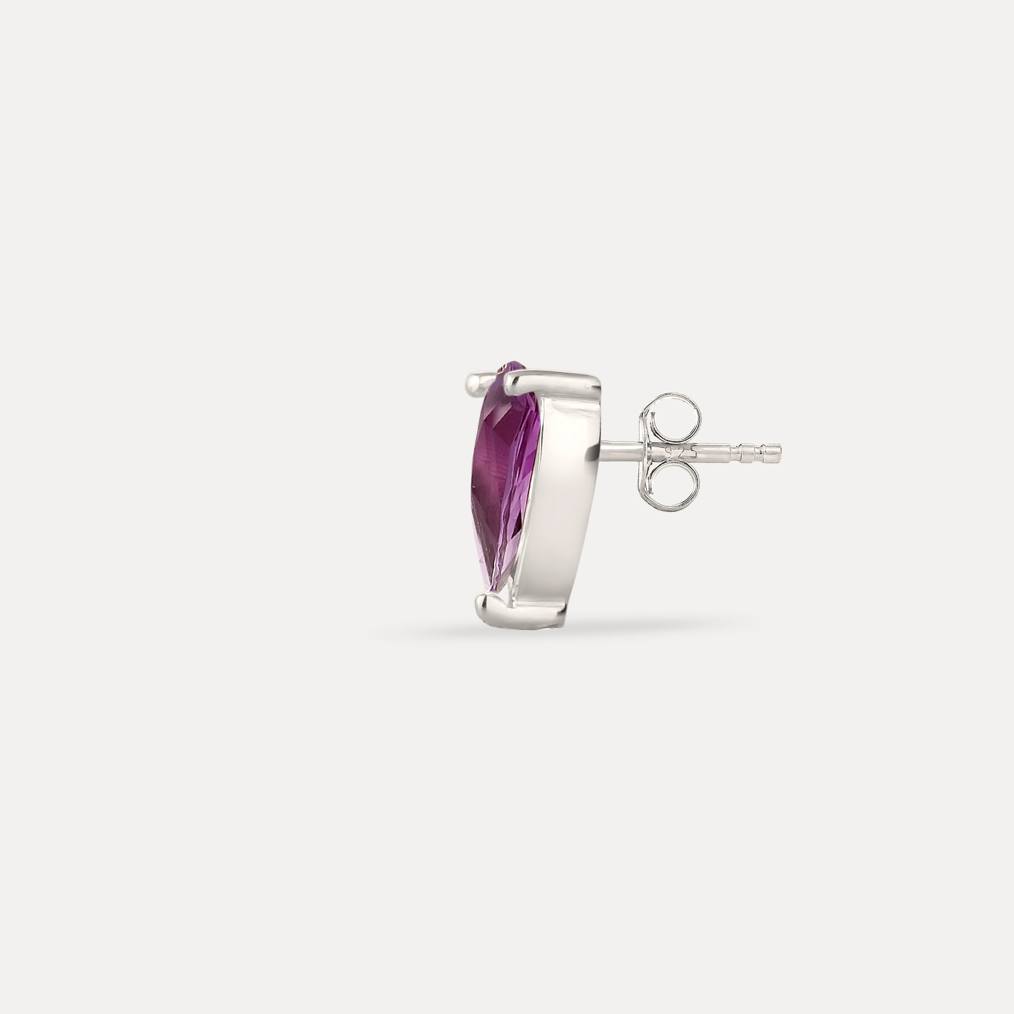 Amethyst Balance Drop Stud Earring - Single