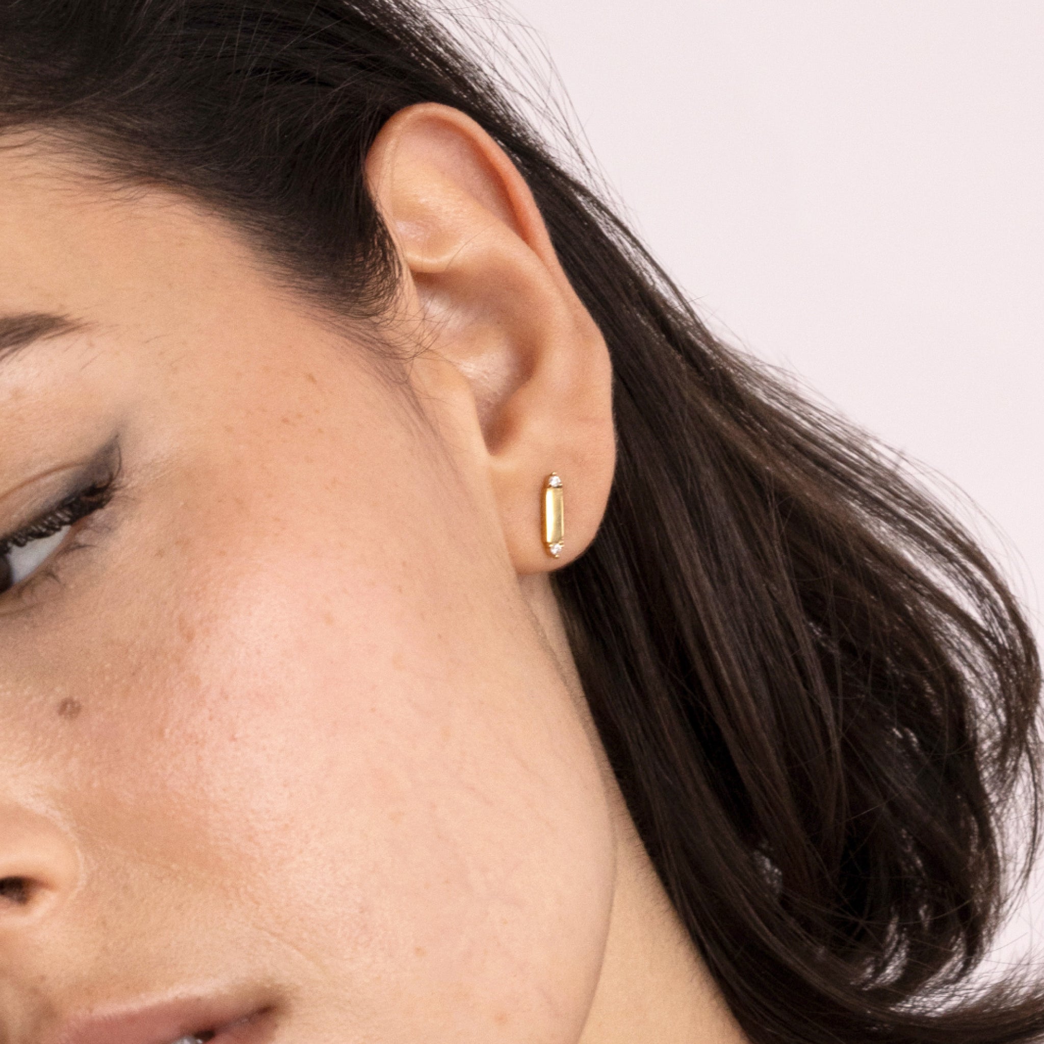 Saphir Brick Tag Ohrstecker Ohrringe