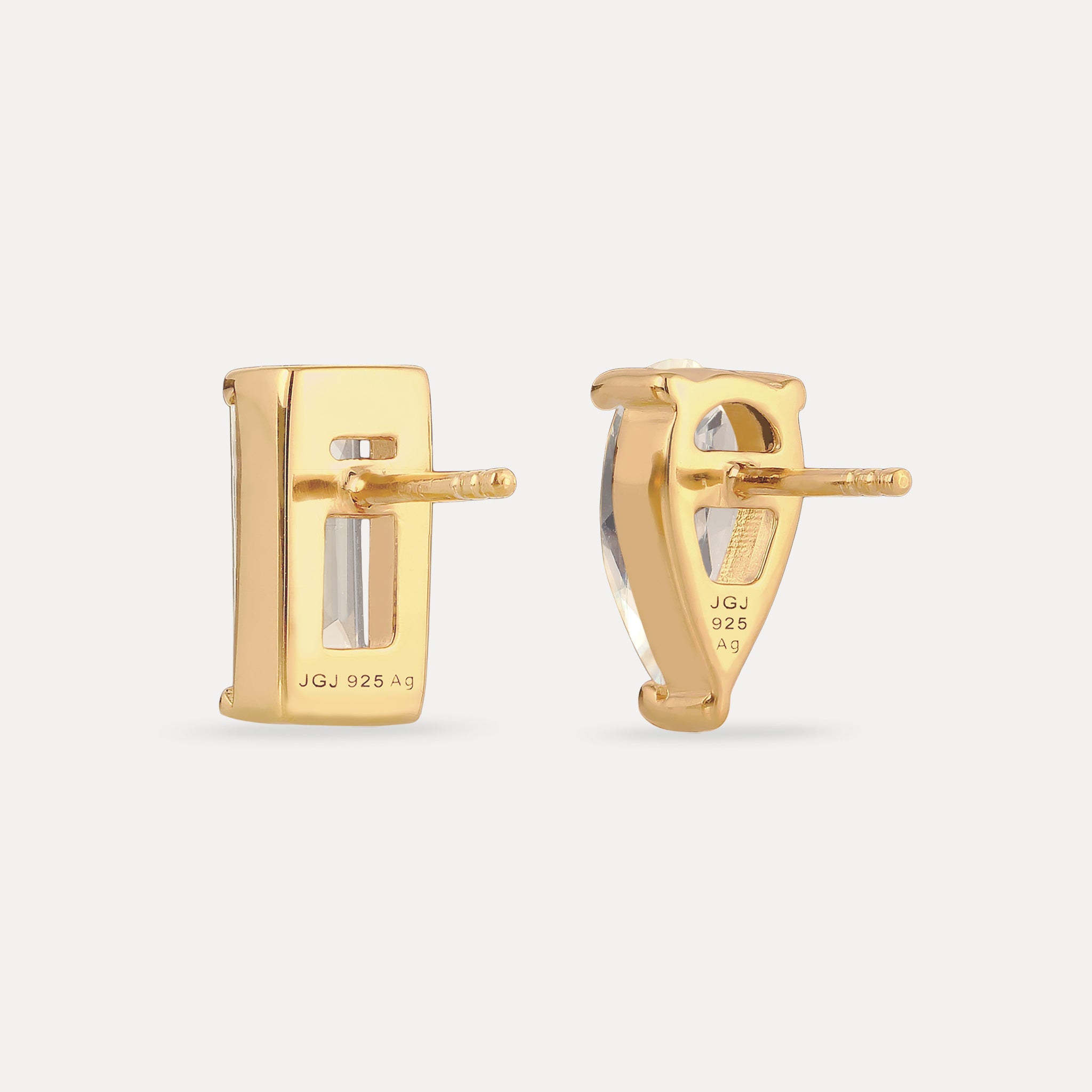 White Beryll Balance Stud Earrings