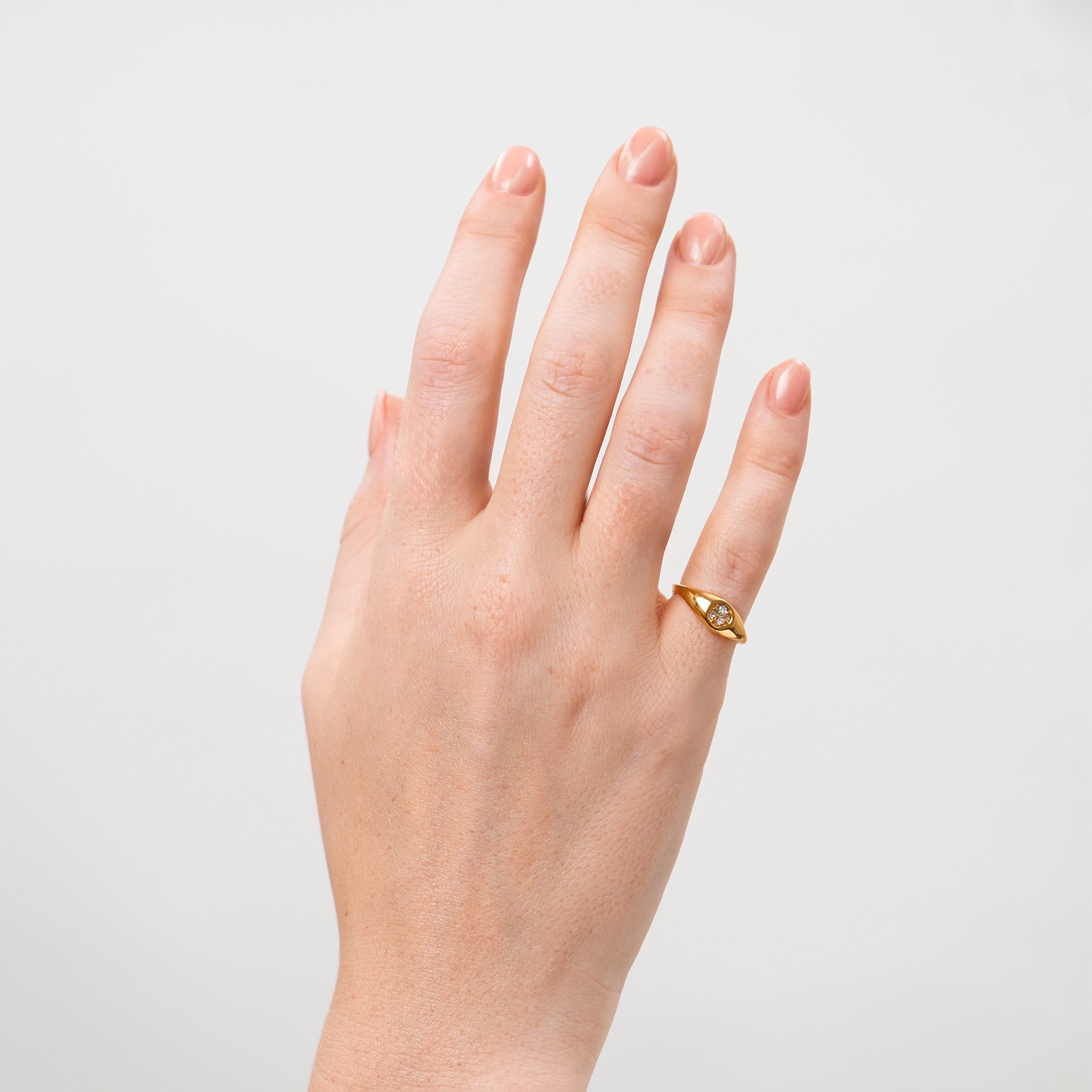 White Crystals Belong Pavé Ring