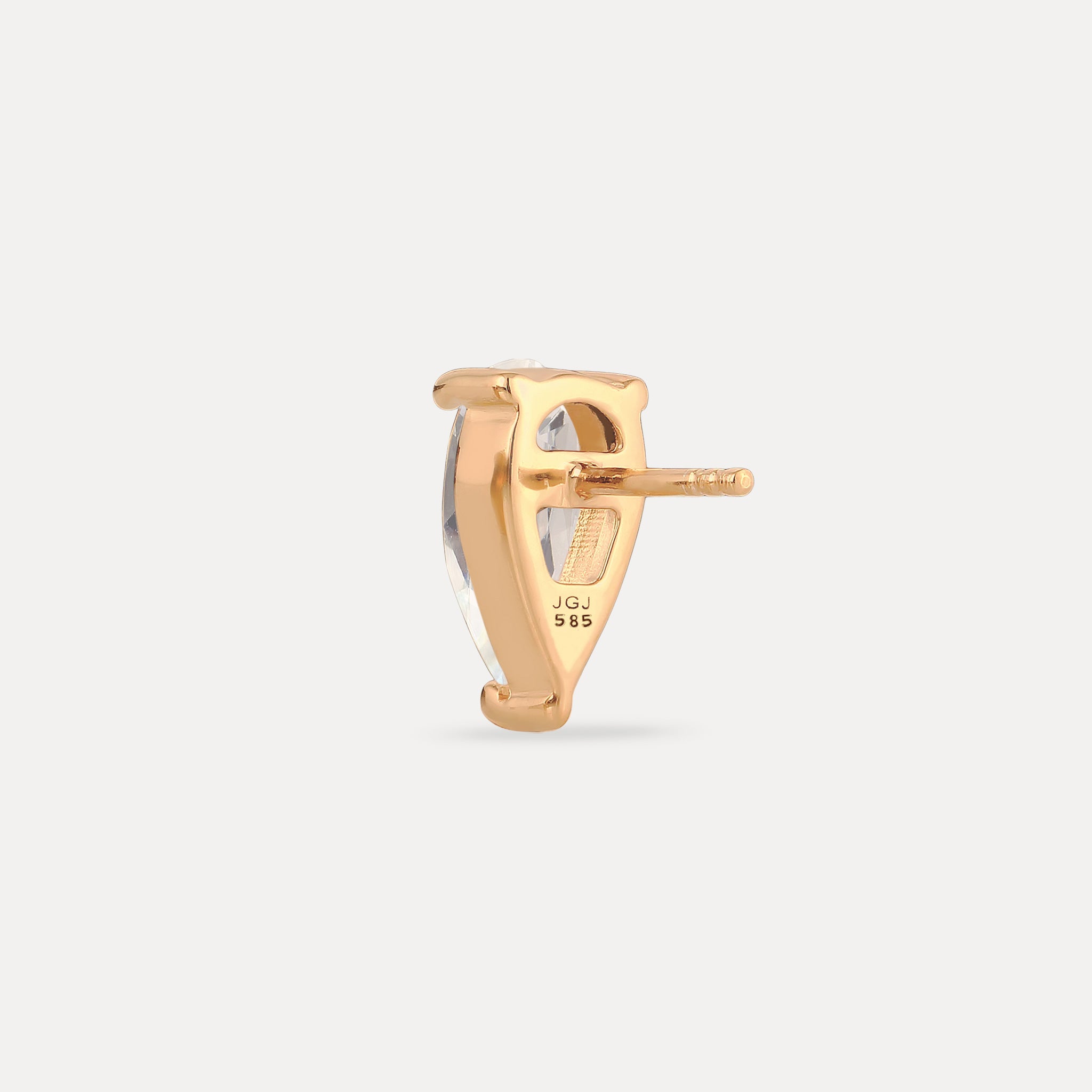 White Beryll Balance Drop Stud Earrings - Single | 14k Gold