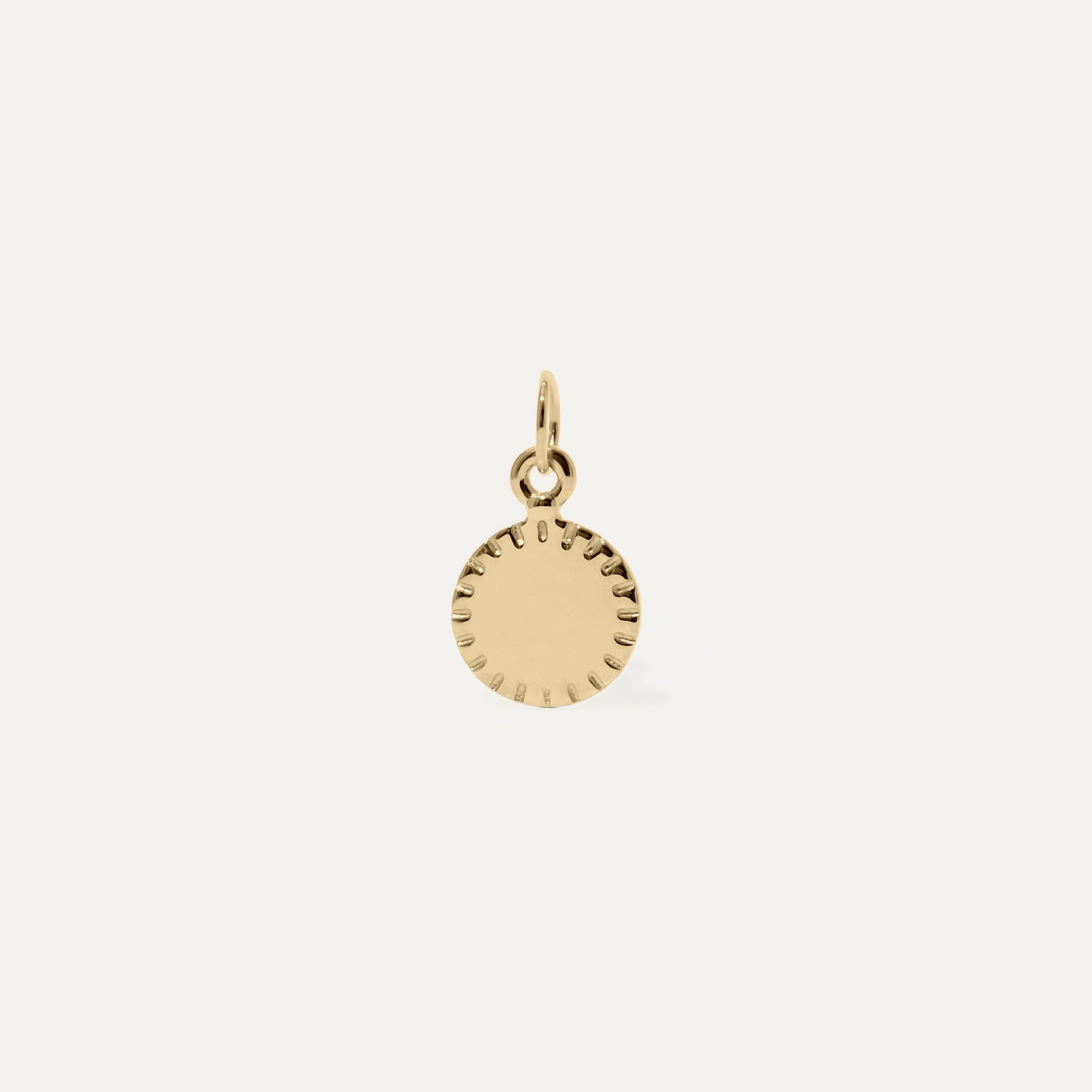 Biscuit Tag Pendant - Round | 14k Gold