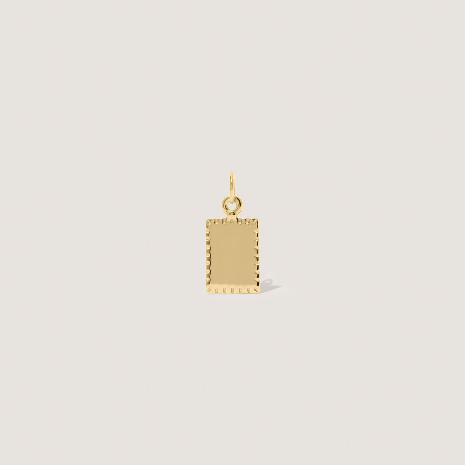 Biscuit Tag Pendant Square 14k Gold