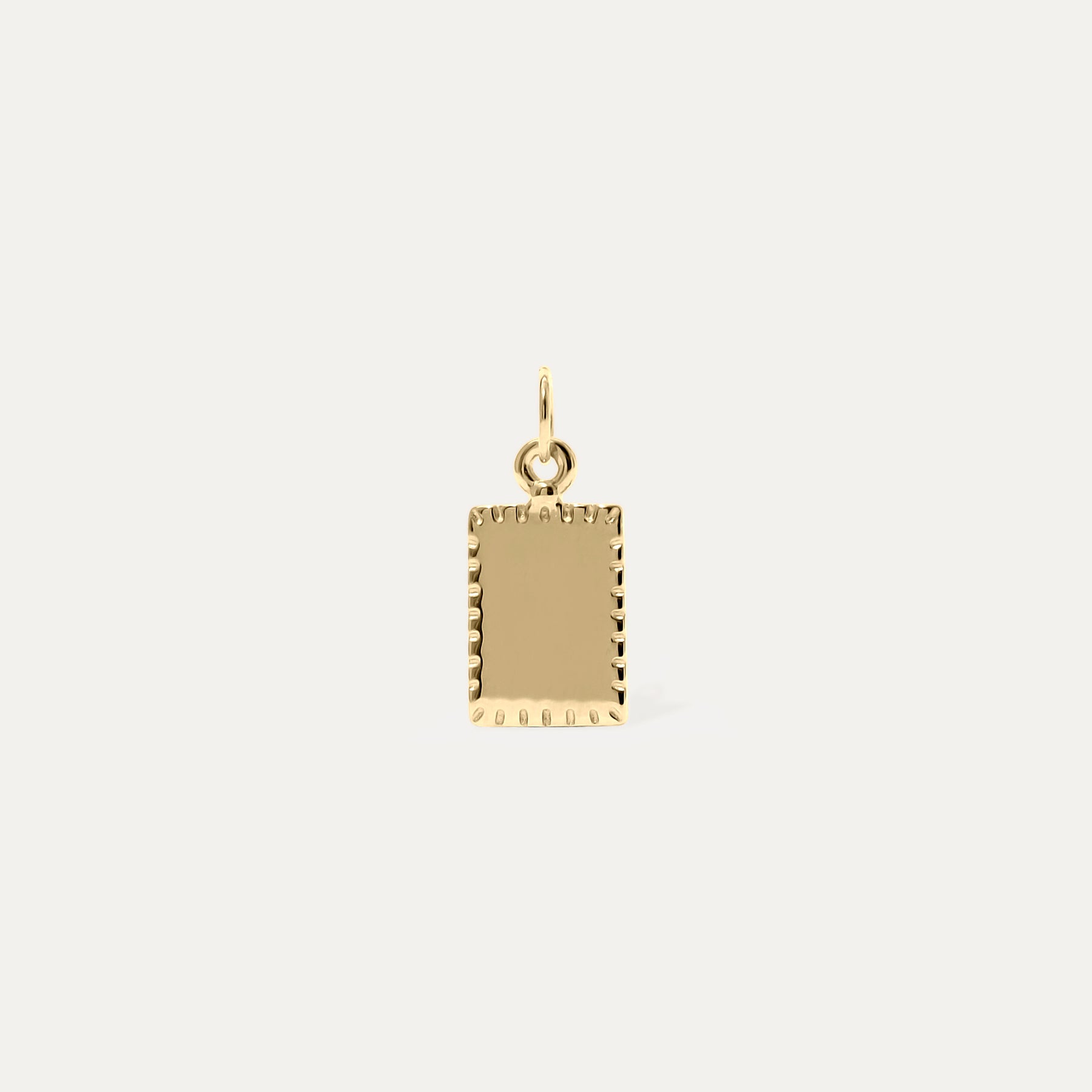 Biscuit Tag Pendant - Square | 14k Gold