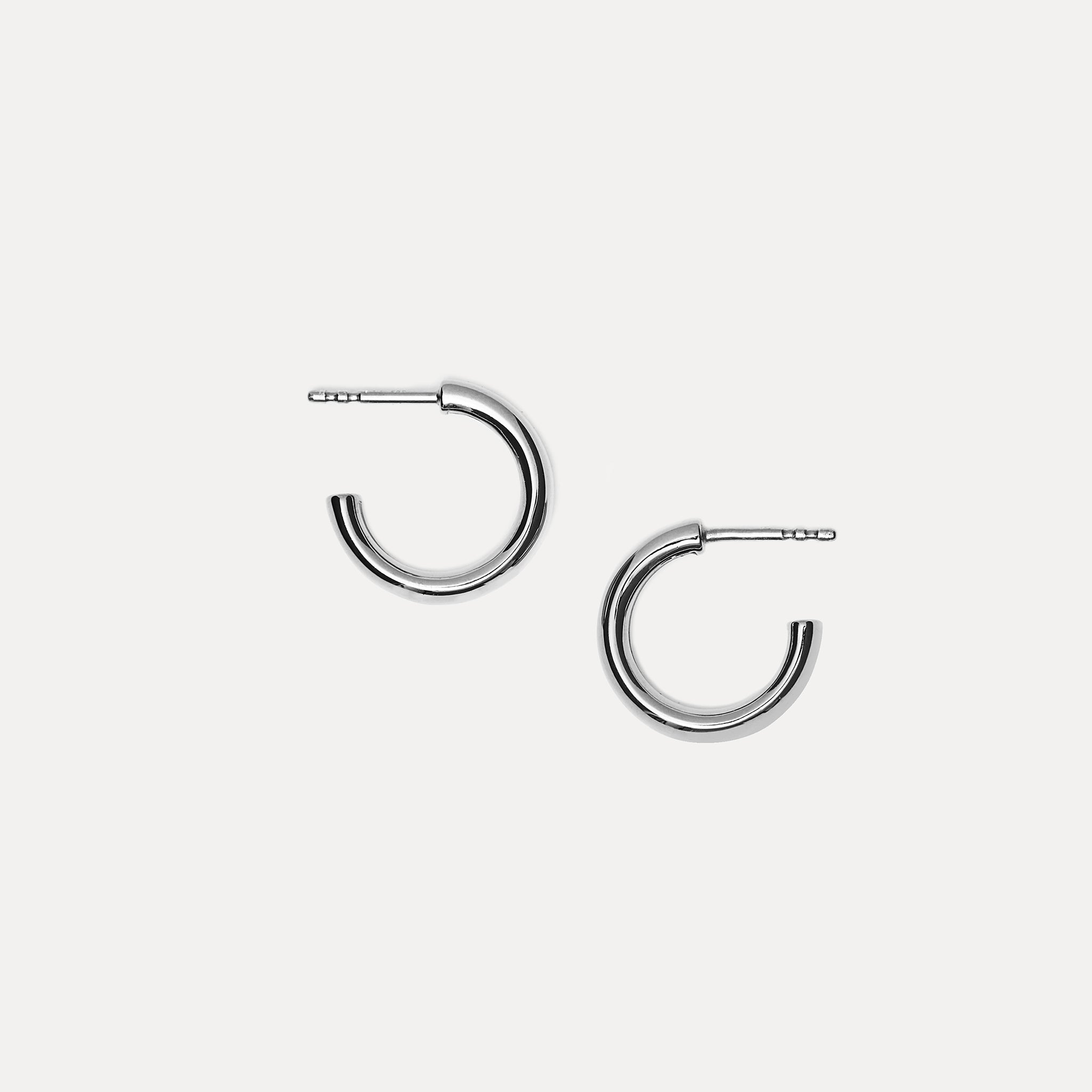 Black Enamel Bold Hoop Earrings