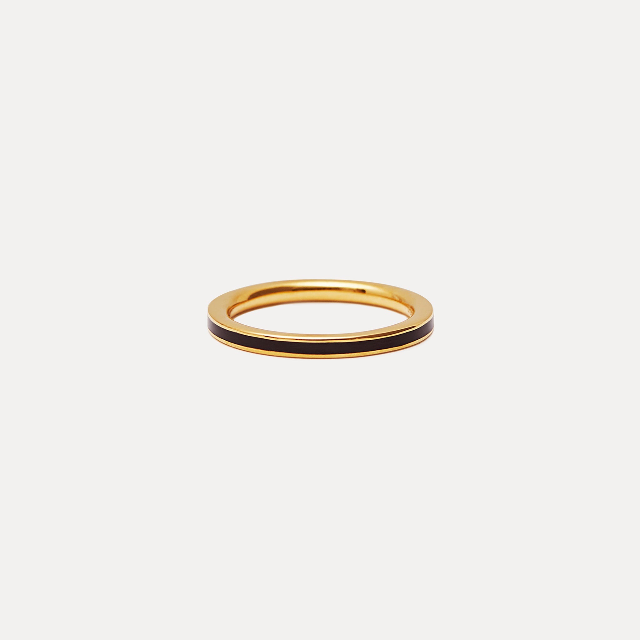 Black Enamel Thin Ring